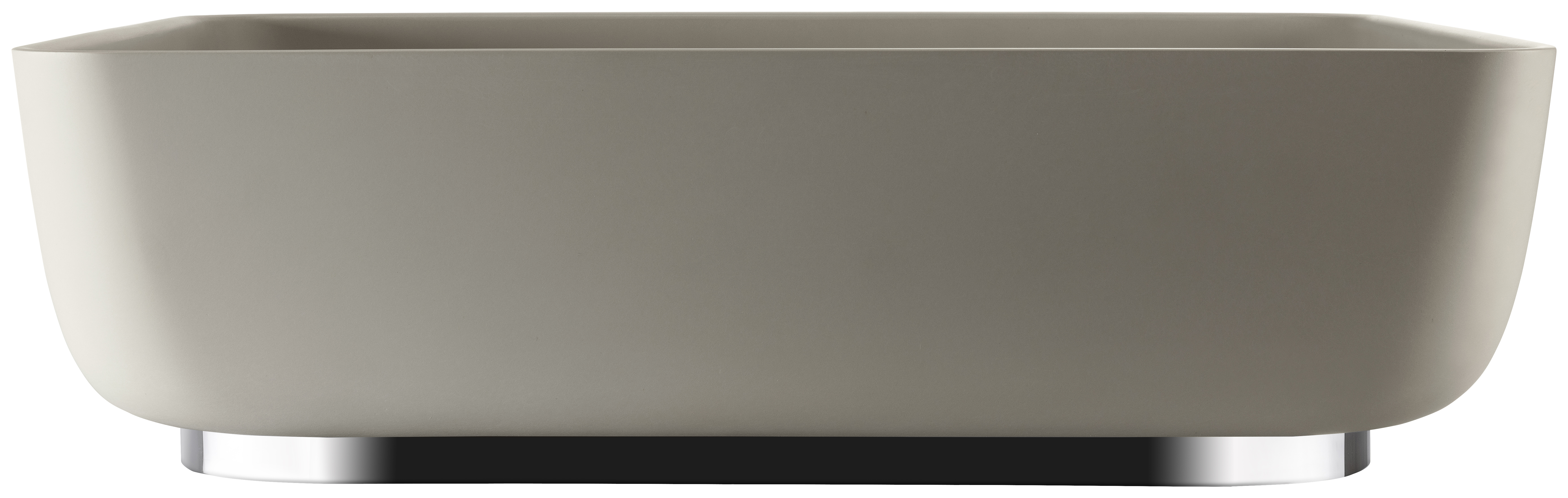 Abode Cava Tablet Countertop Pebble Grey Basin with Chrome Basin Plinth & Chrome Waste