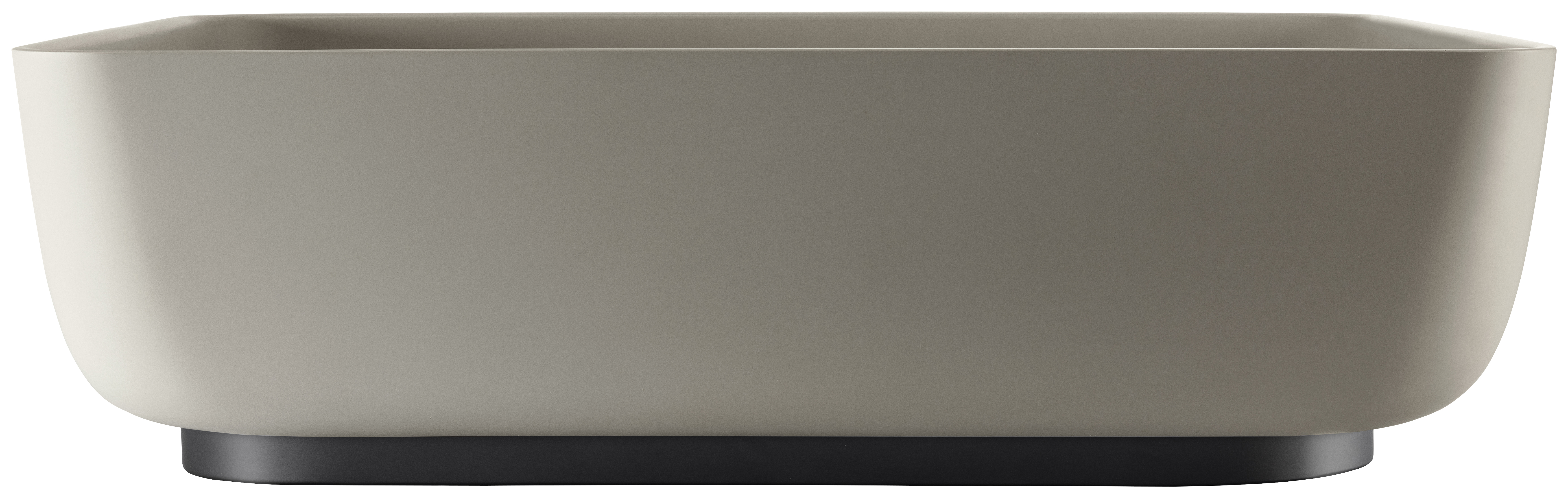 Abode Cava Tablet Countertop Pebble Grey Basin with Black Basin Plinth & Black Waste