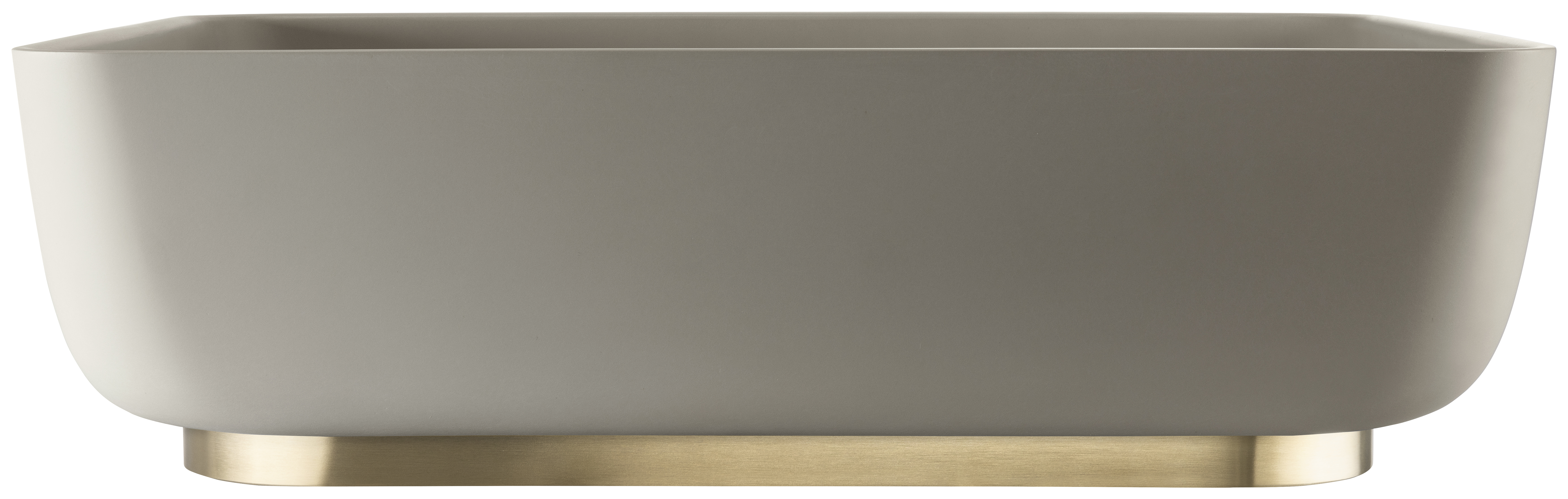 Abode Cava Tablet Countertop Pebble Grey Basin with Brushed Brass Basin Plinth & Brushed Brass Waste