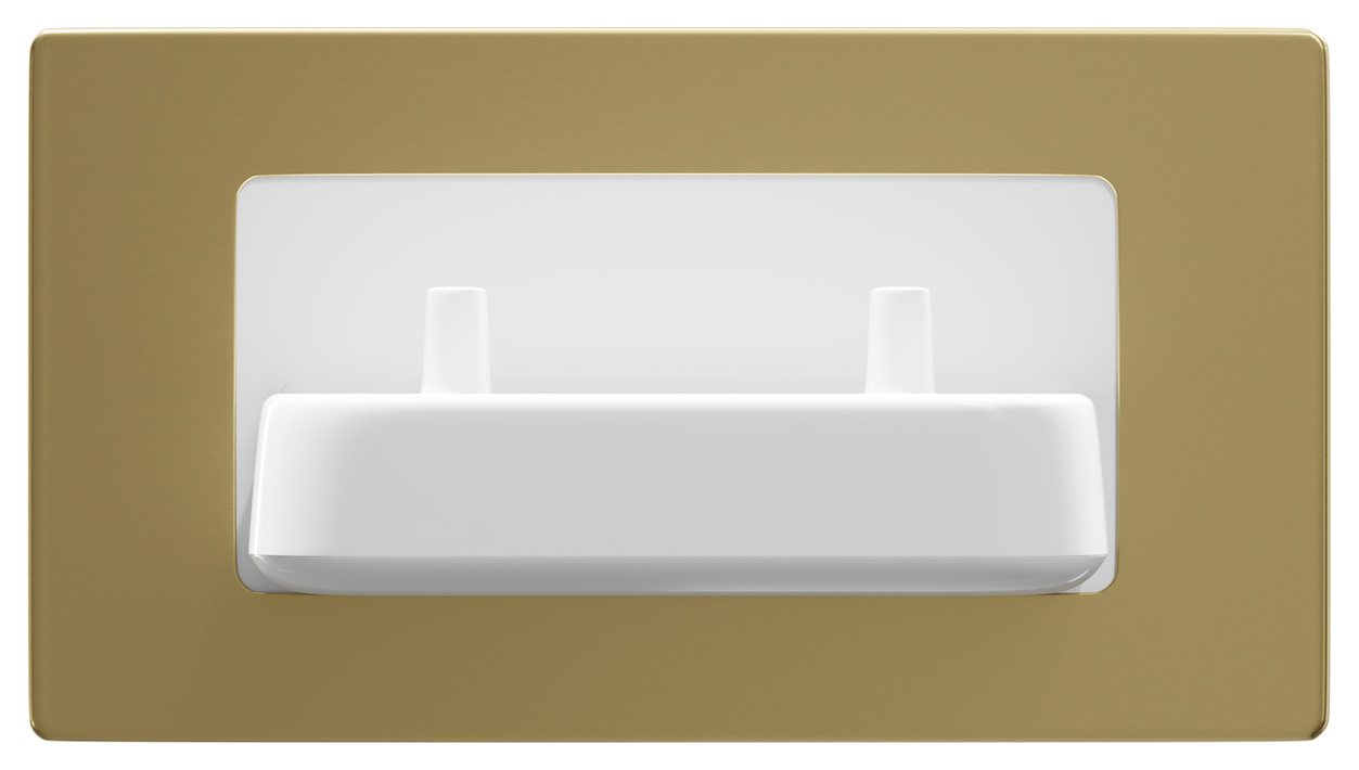 Proofvision In-Wall White Dual Electric Toothbrush Charger - Brushed Brass