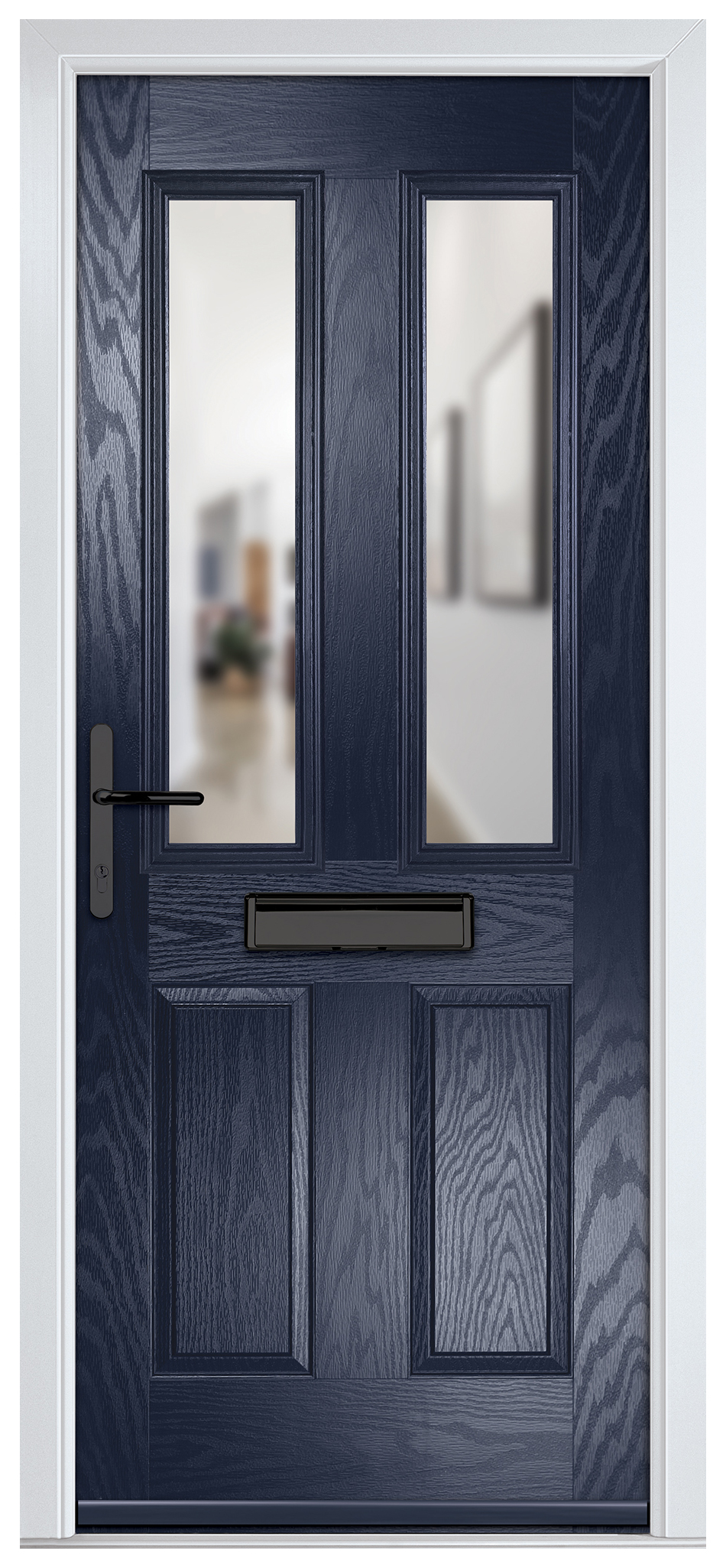 Crystal Carnoustie Blue Right Hand GRP Composite Door with Clear Glass - 2090mm