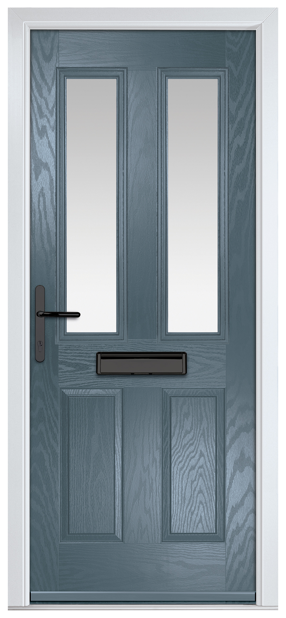 Crystal Carnoustie Slate Grey Right Hand GRP Composite Door with Stippolyte Glass - 2090mm