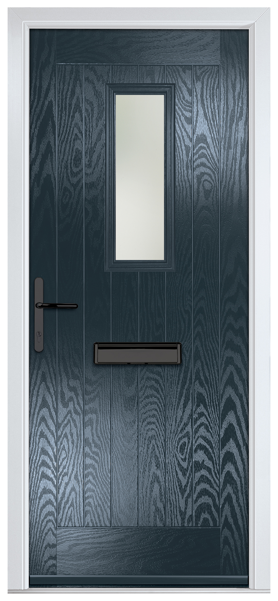 Crystal Sunningdale Anthracite Grey Right Hand GRP Composite Door with Stippolyte Glass - 2090mm
