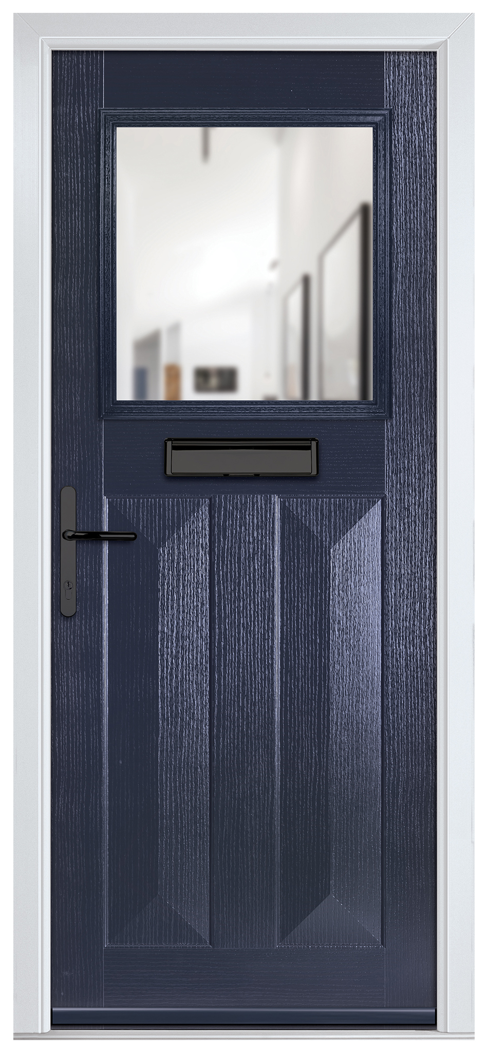Crystal Eaton Blue Right Hand GRP Composite Door with Clear Glass - 2090mm