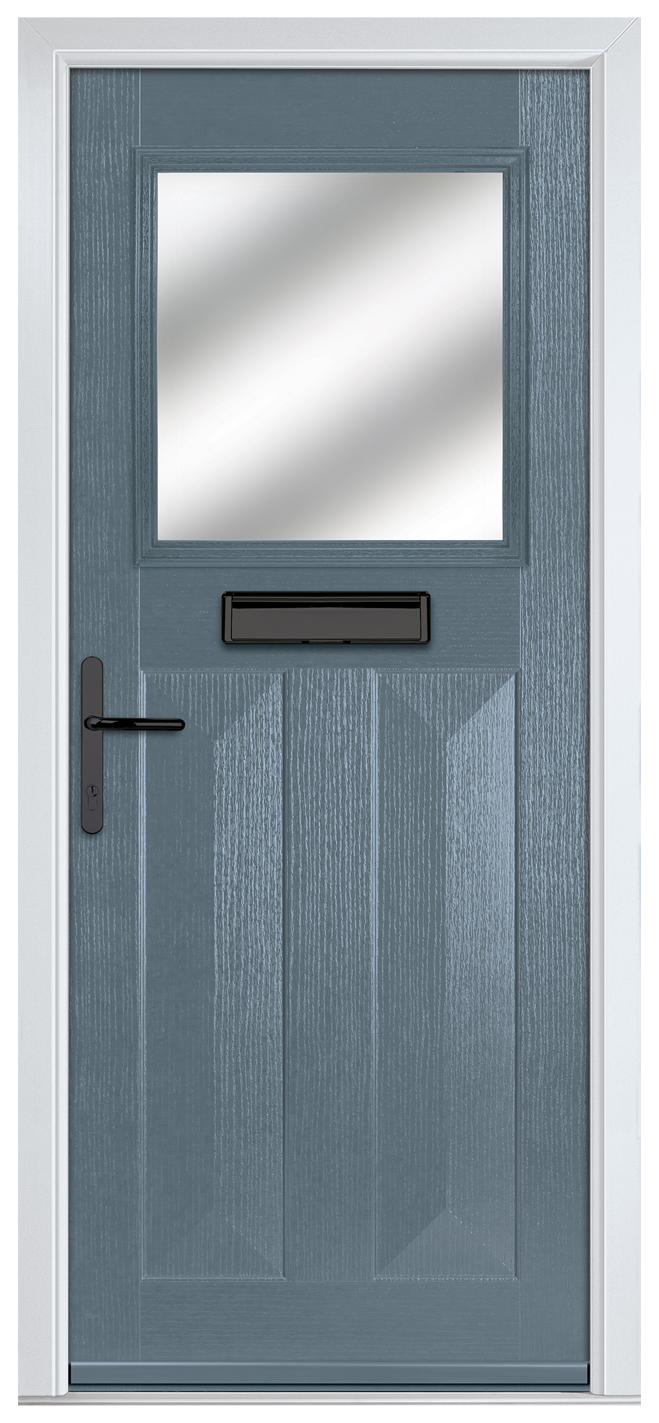 Crystal Eaton Slate Grey Right Hand GRP Composite Door with Stippolyte Glass - 2090mm