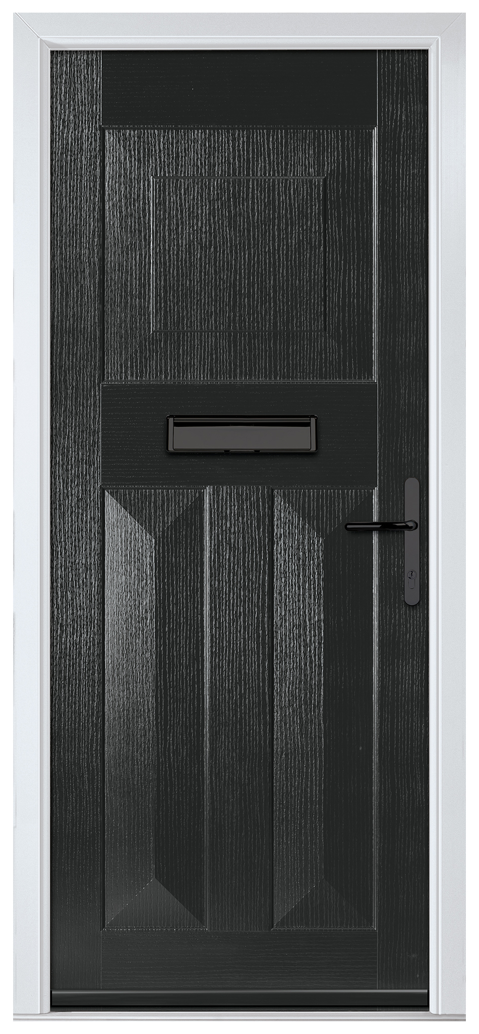 Crystal Eaton Black Left Hand GRP Composite Door - 2090mm