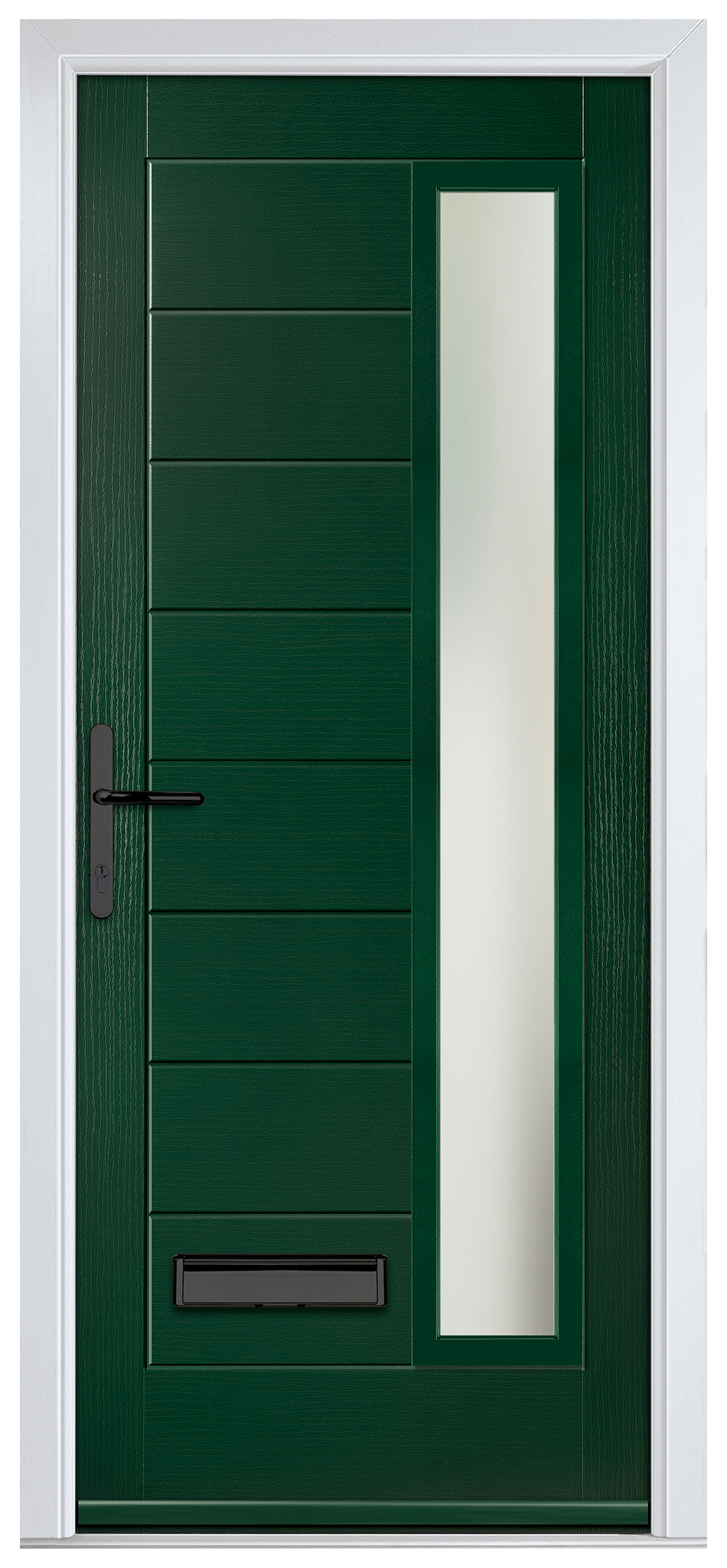 Crystal Monza Green Right Hand GRP Composite Door with Stippolyte Glass - 2090mm