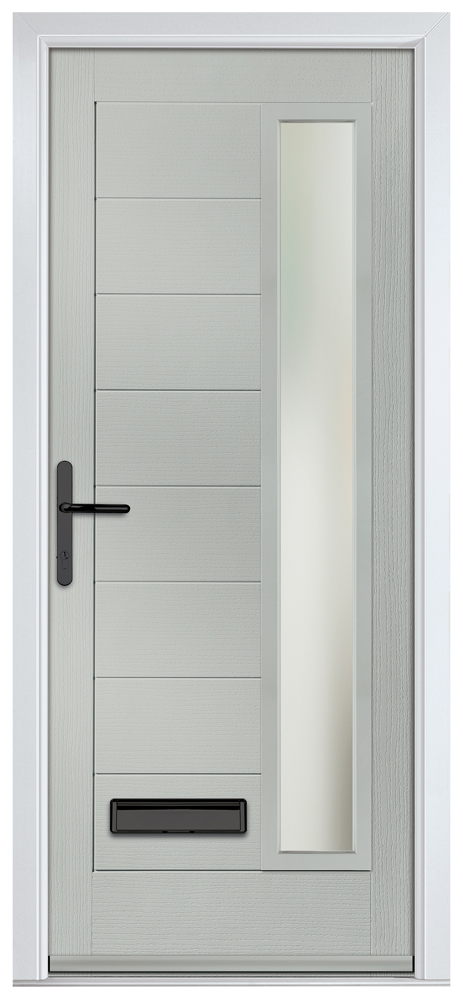 Crystal Monza Agate Grey Right Hand GRP Composite Door with Stippolyte Glass - 2090mm