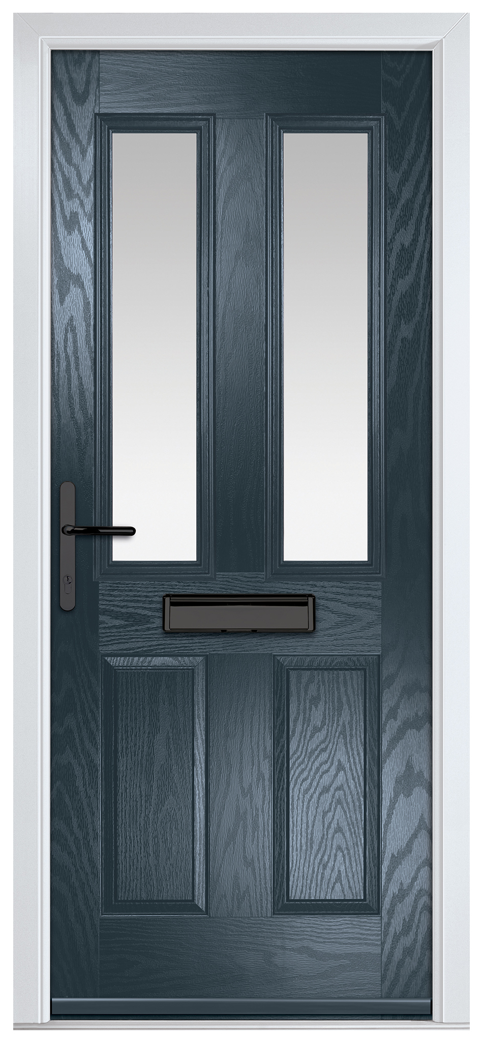 Crystal Carnoustie Anthracite Grey Right Hand GRP Composite Door with Stippolyte Glass - 2090mm