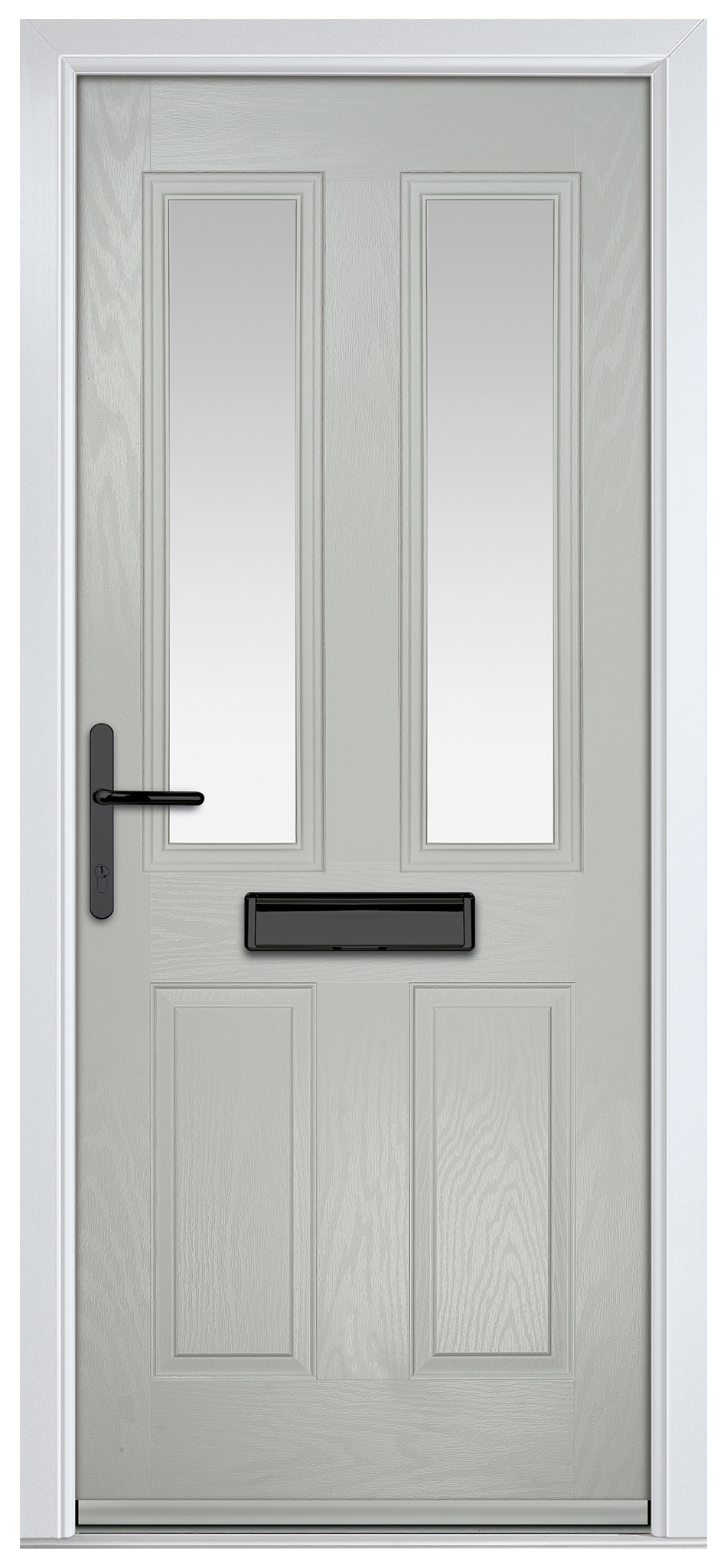 Crystal Carnoustie Agate Grey Right Hand GRP Composite Door with Stippolyte Glass - 2090mm