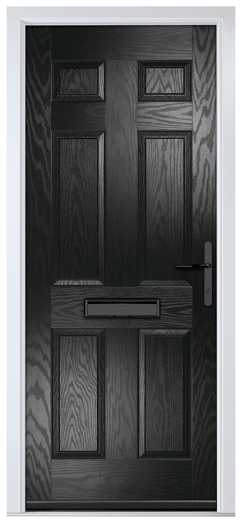 Crystal Muirfield Black Left Hand GRP Composite Door - 2090mm