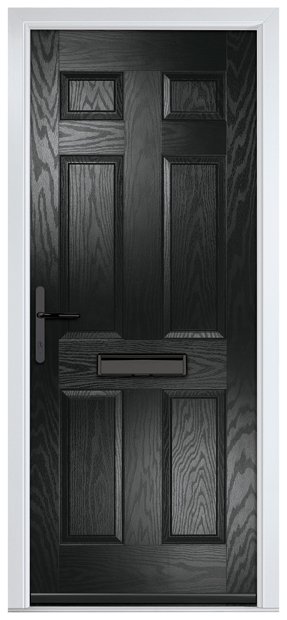 Crystal Muirfield Black Right Hand GRP Composite Door - 2090mm