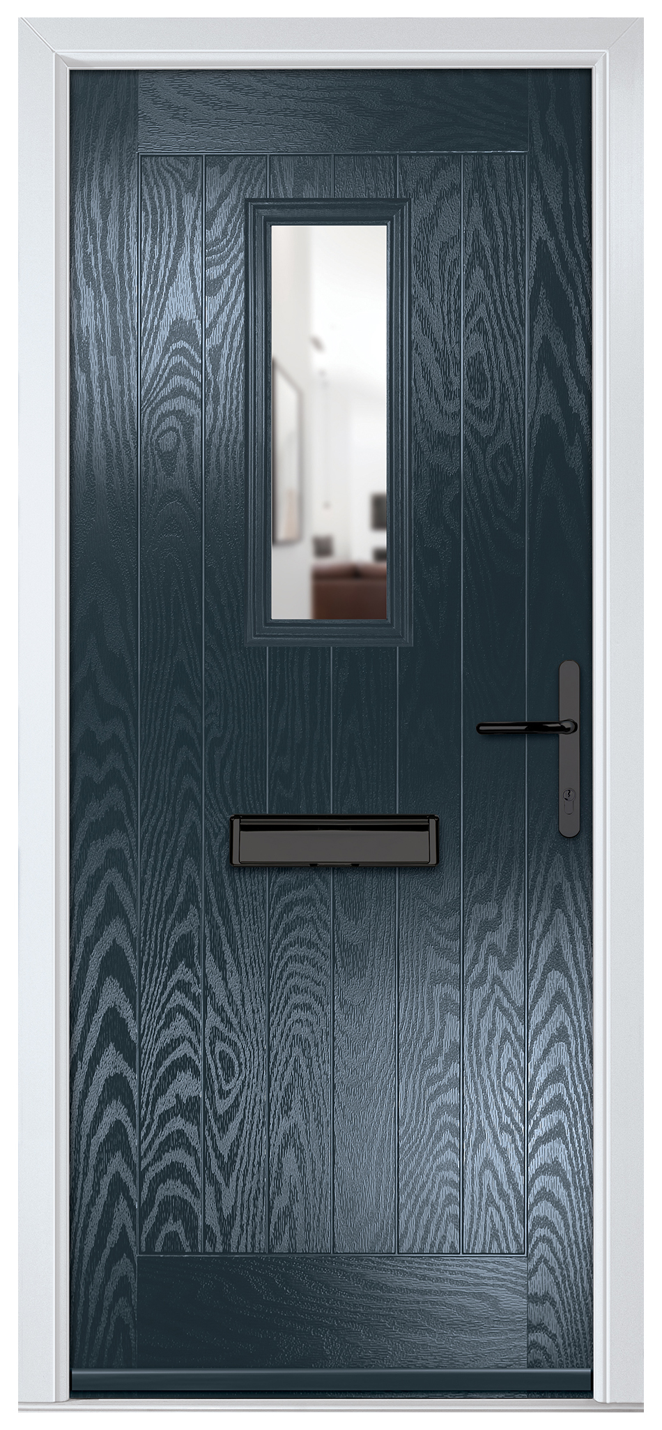 Crystal Sunningdale Anthracite Grey Left Hand GRP Composite Door with Clear Glass - 2090mm