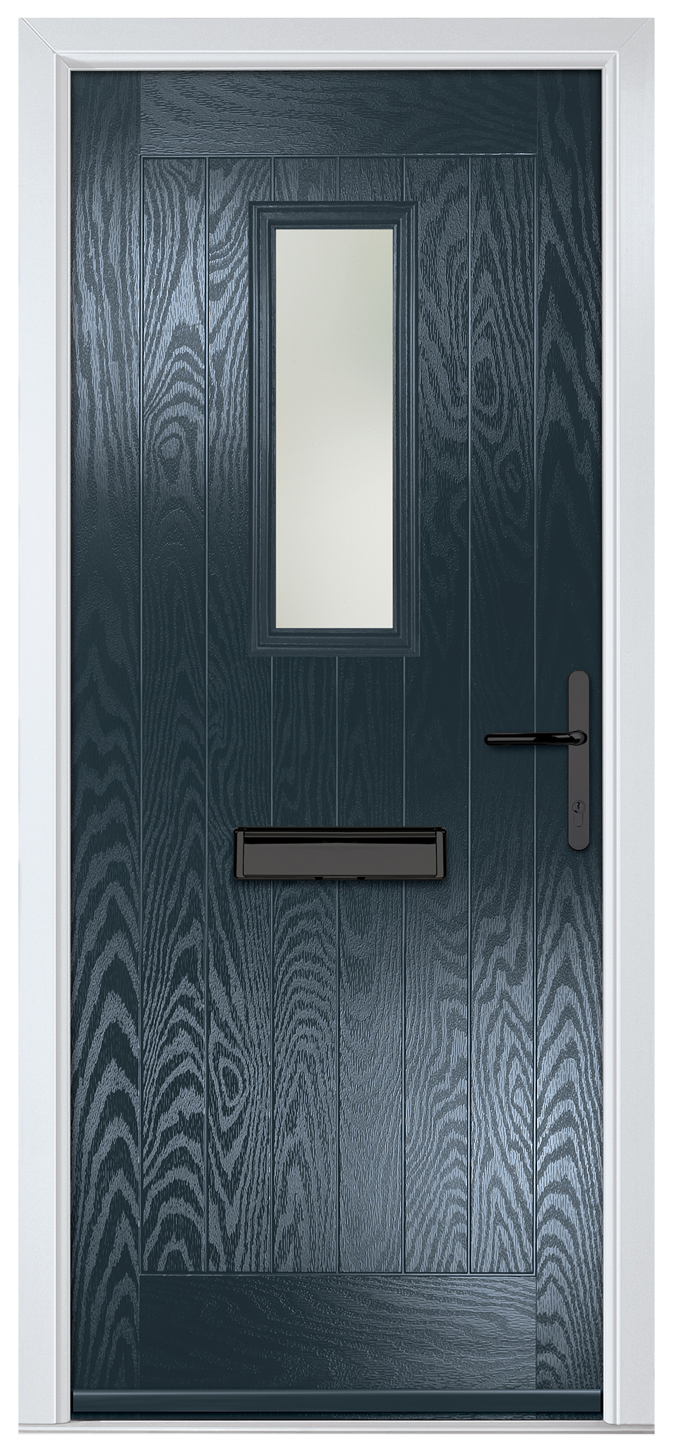 Crystal Sunningdale Anthracite Grey Left Hand GRP Composite Door with Stippolyte Glass - 2090mm