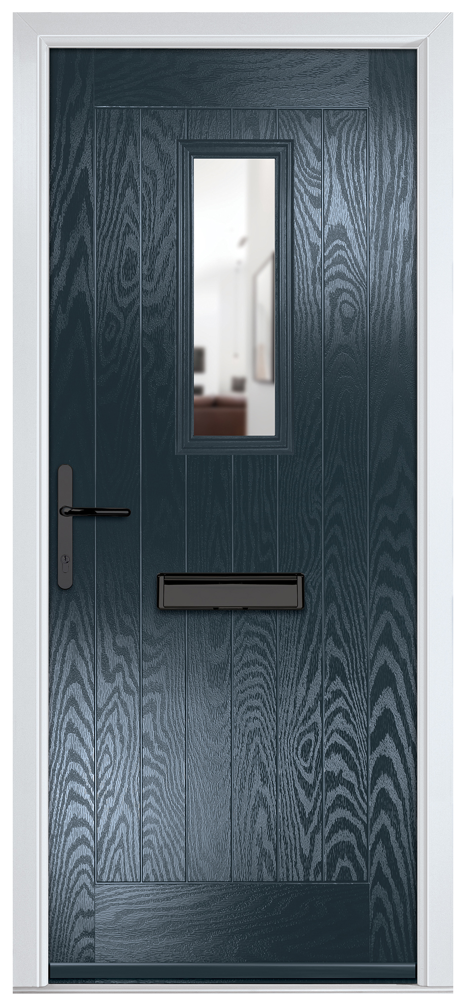 Crystal Sunningdale Anthracite Grey Right Hand GRP Composite Door with Clear Glass - 2090mm