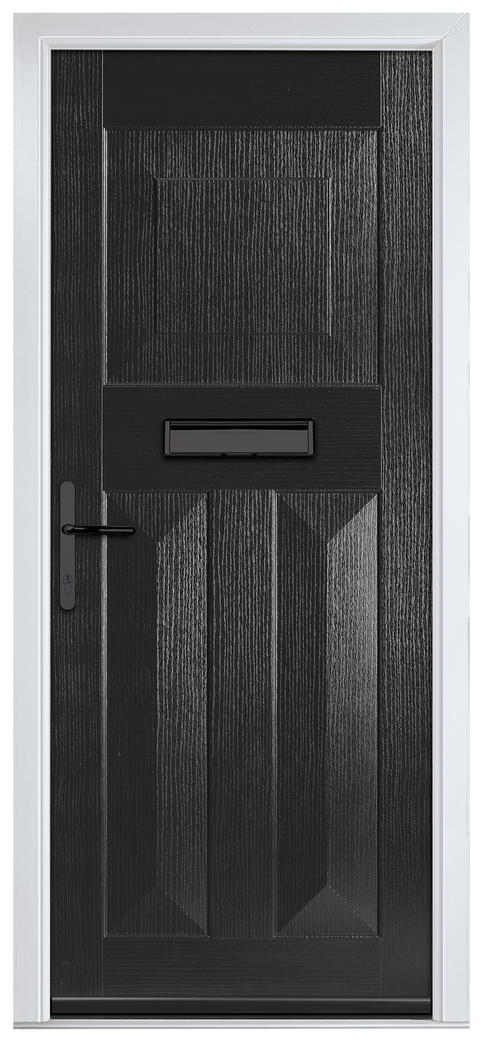 Crystal Eaton Black Right Hand GRP Composite Door - 2090mm