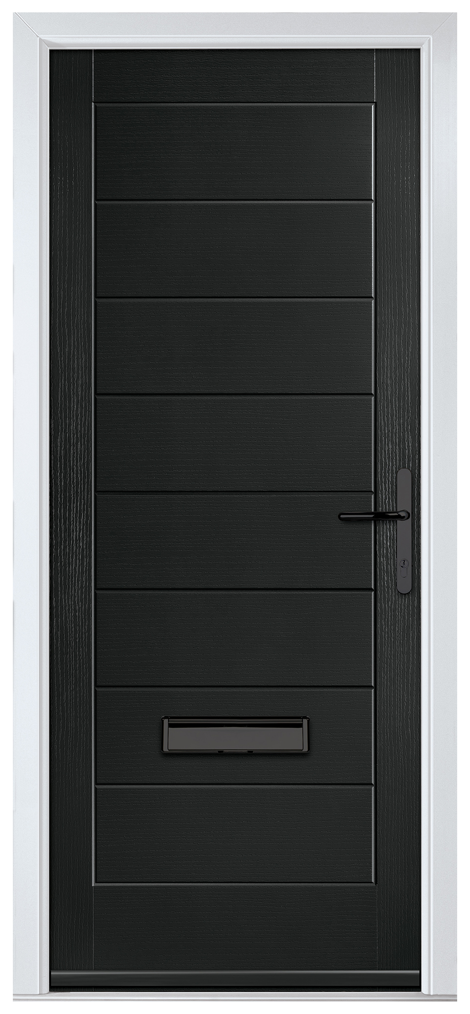 Crystal Monza Black Left Hand GRP Composite Door - 2090mm