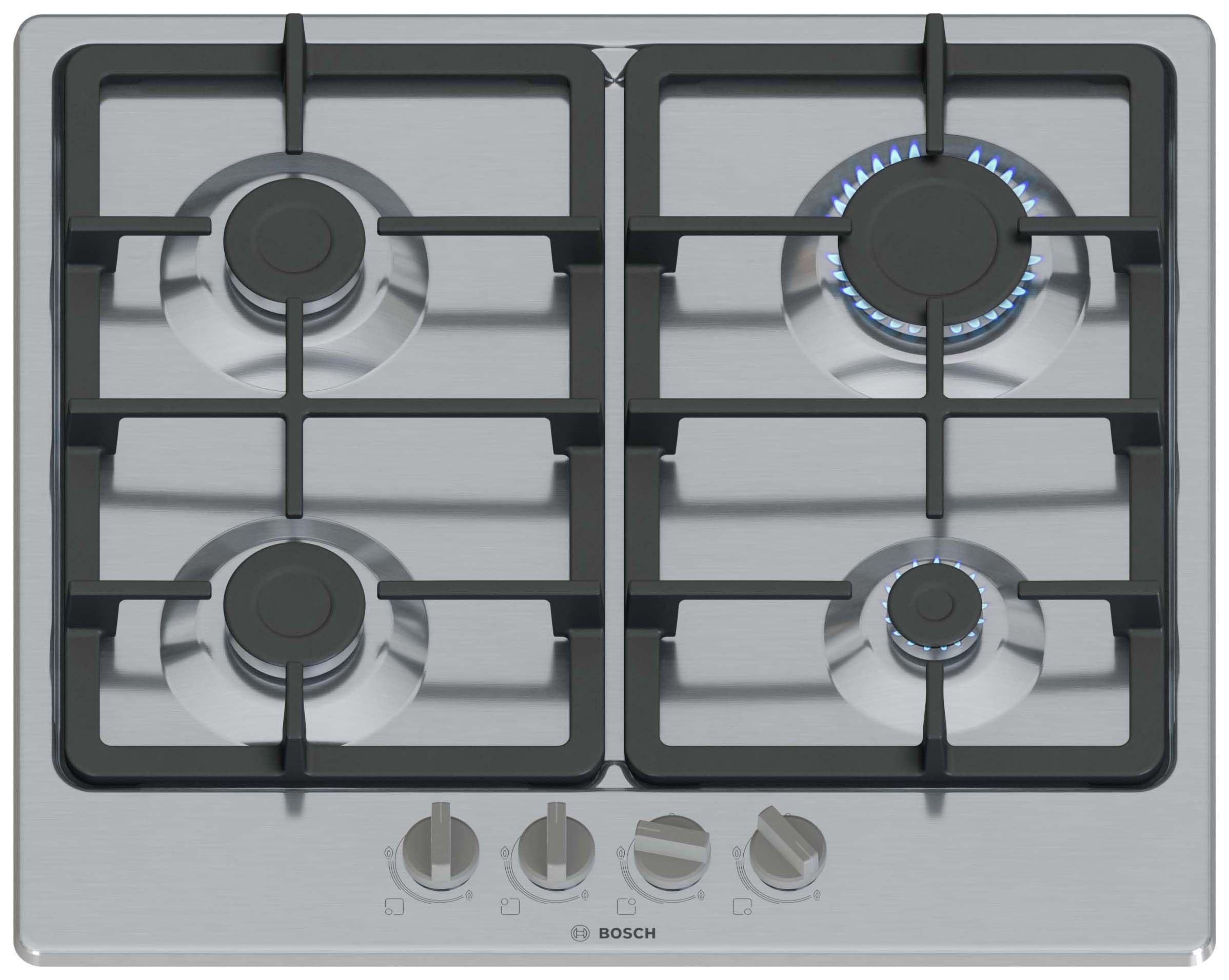 Bosch Series 4 PGP6B5K90 Gas Hob 60cm - Stainless Steel