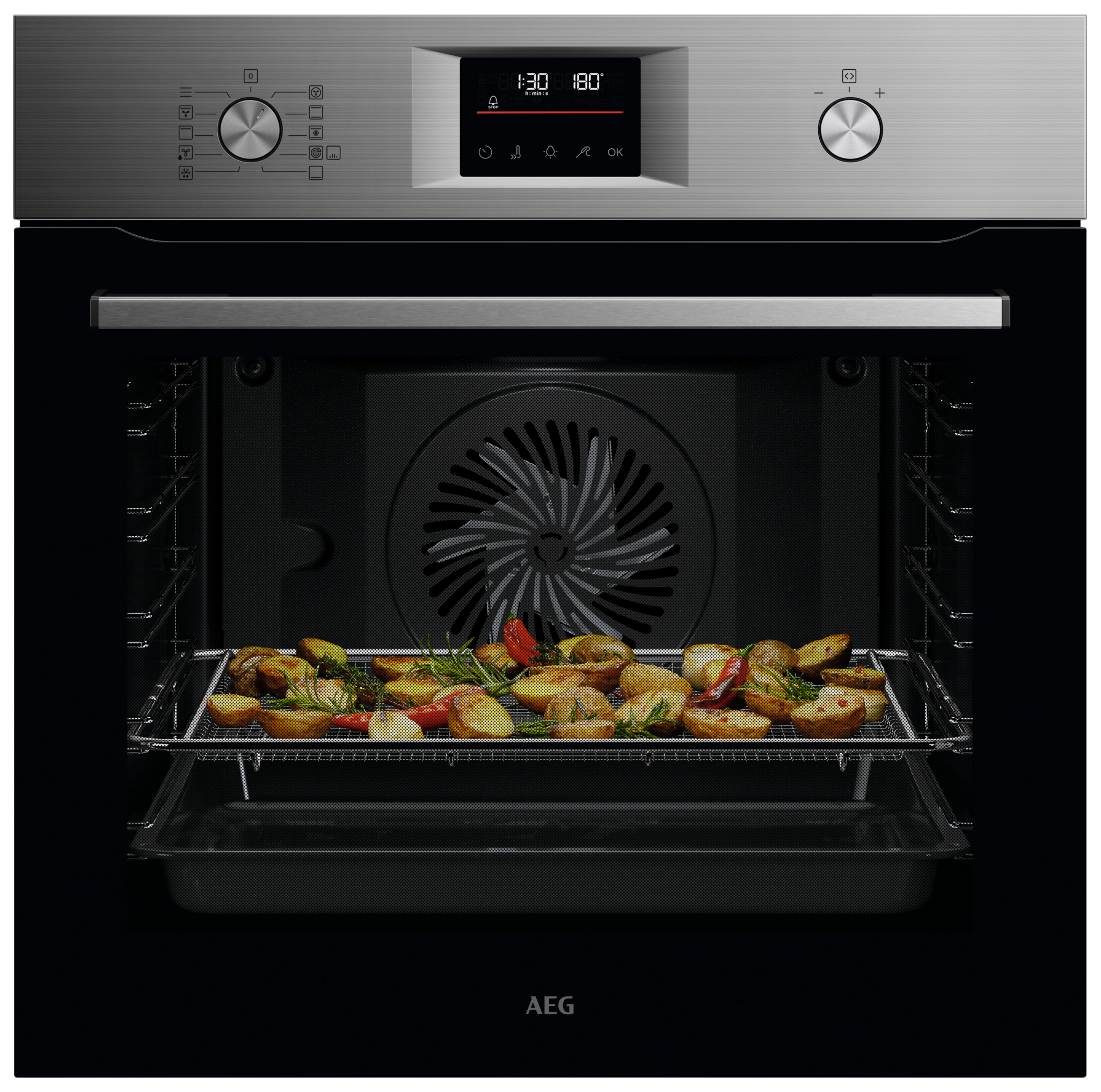AEG 6000 OS6PB50AM SenseCook Pyrolytic Single Oven - Stainless Steel