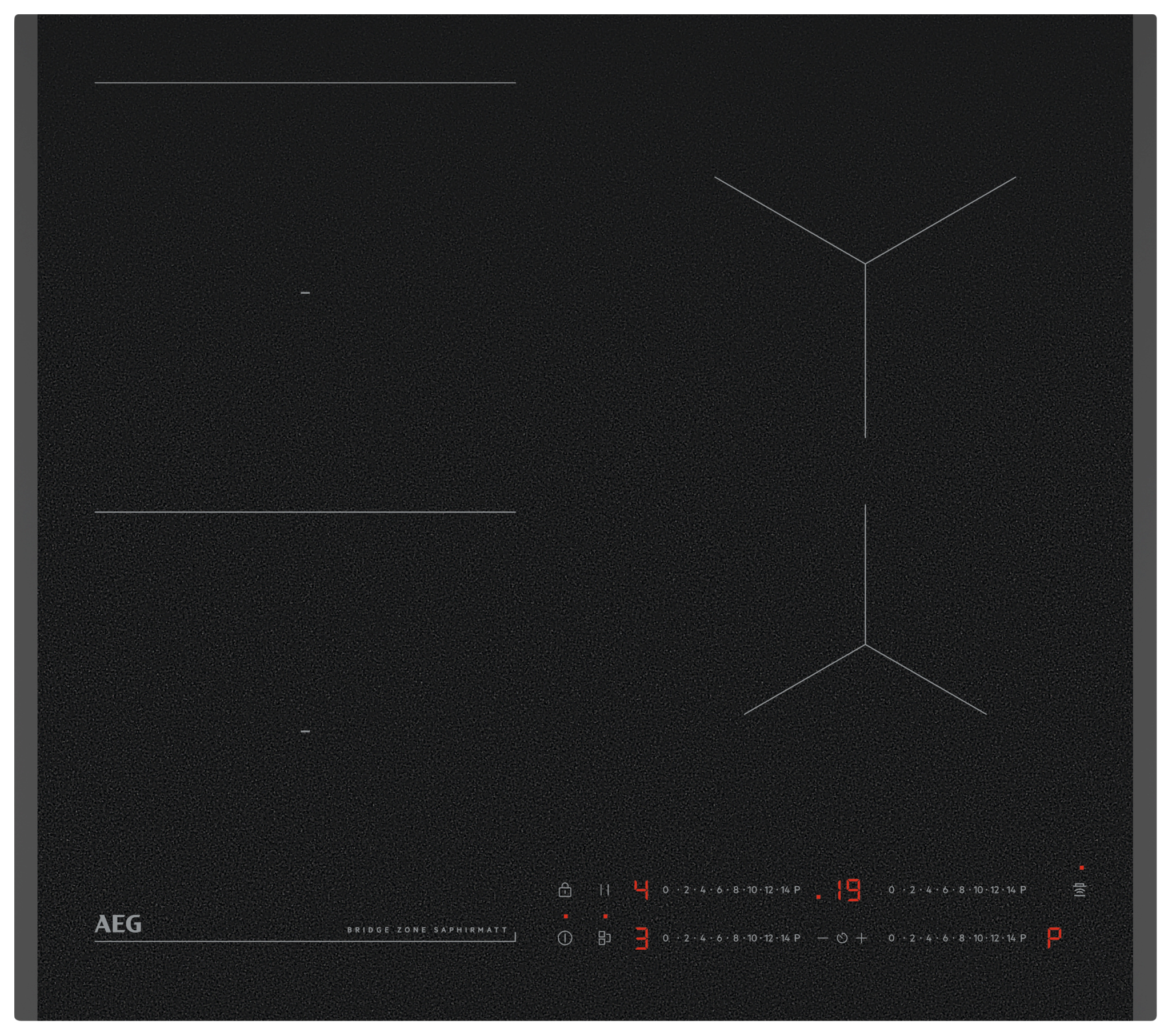 AEG TO64IB00FZ Saphirmatt 60cm Induction Hob - Matt Black Glass