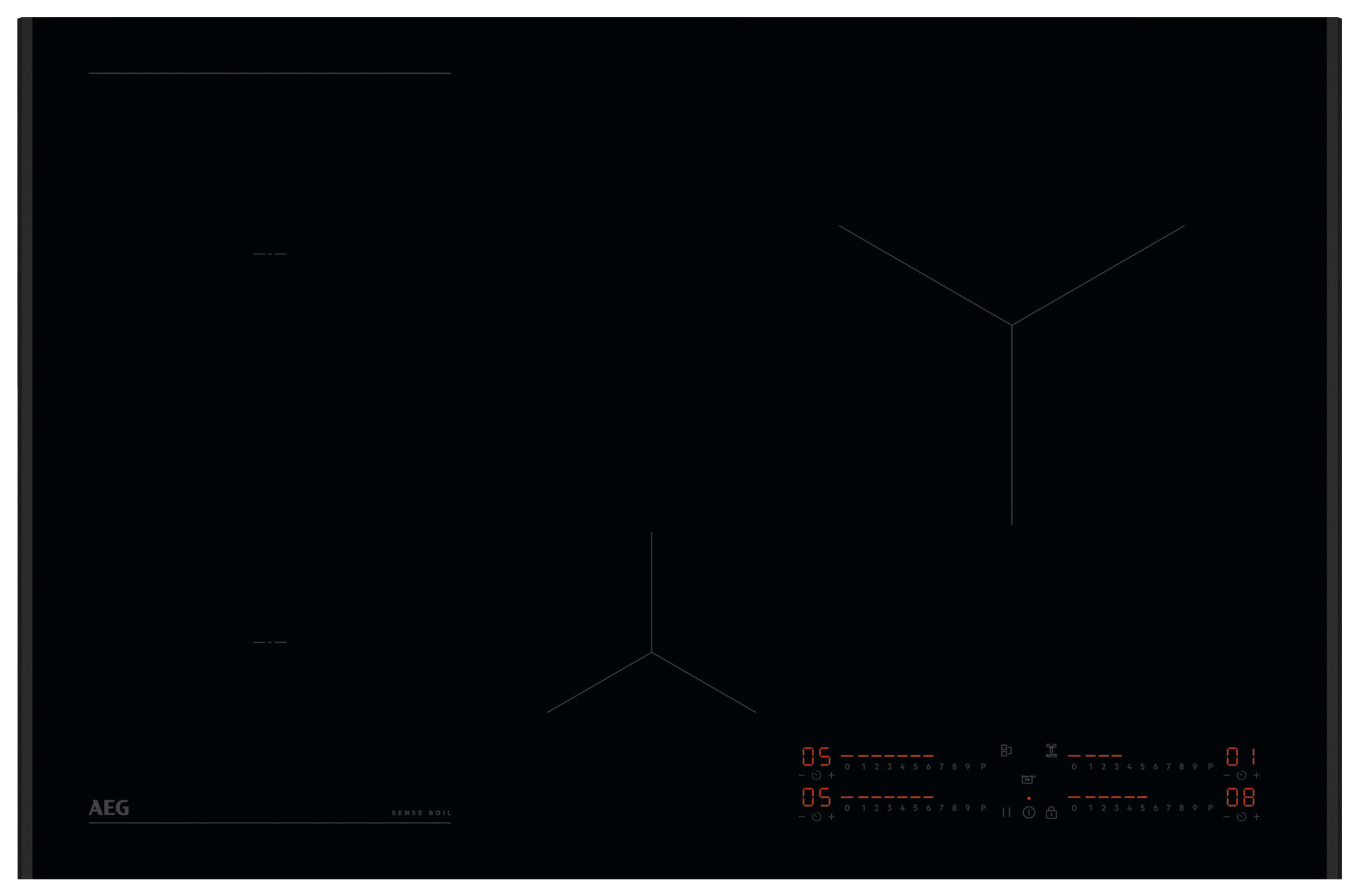 AEG NII84B10AB 80cm Senseboil Induction Hob - Black Glass