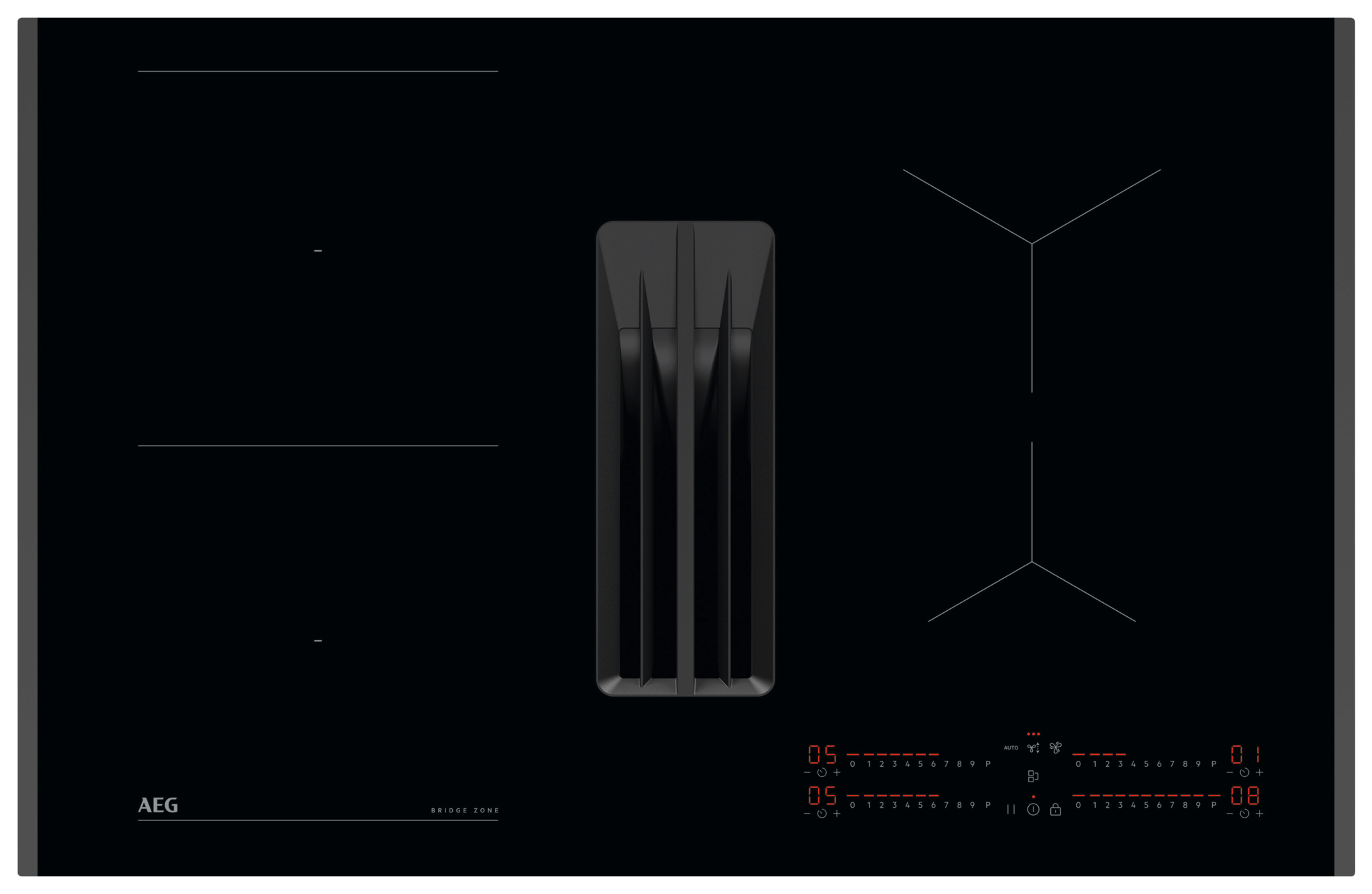 AEG TH84CB03FB 80cm Induction Hob with Bridging Zone and Extractor
