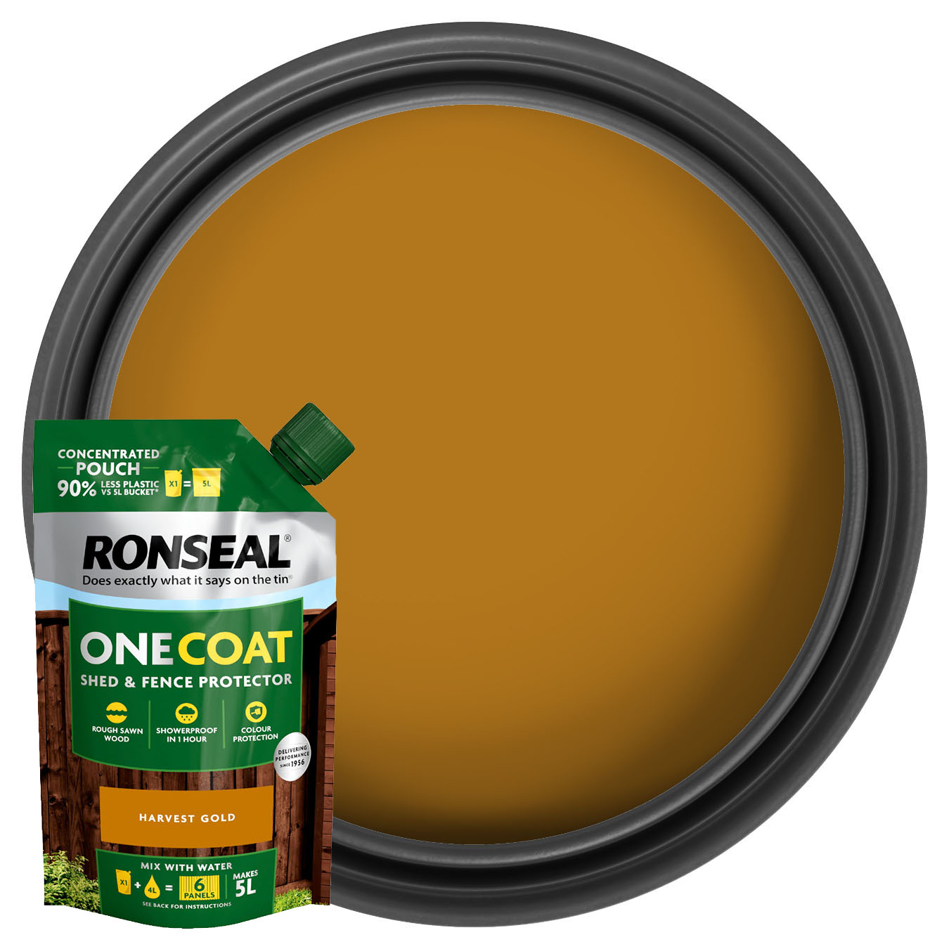RonsealOne Coat Shed & Fence Refill Pouch - Harvest Gold - 950ml