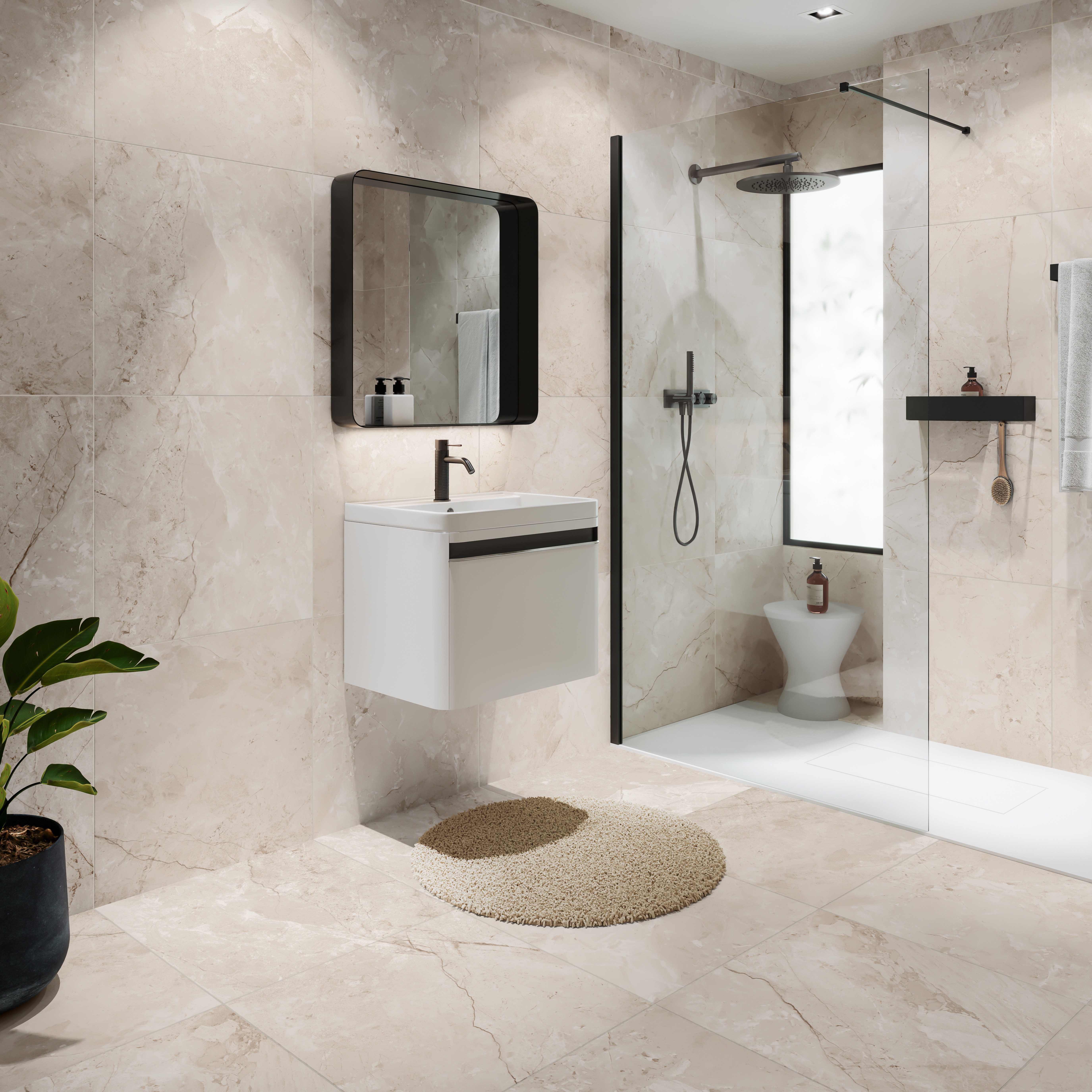 Wickes Mandarin Greige Matt Porcelain Wall & Floor Tile - 600 x 600mm