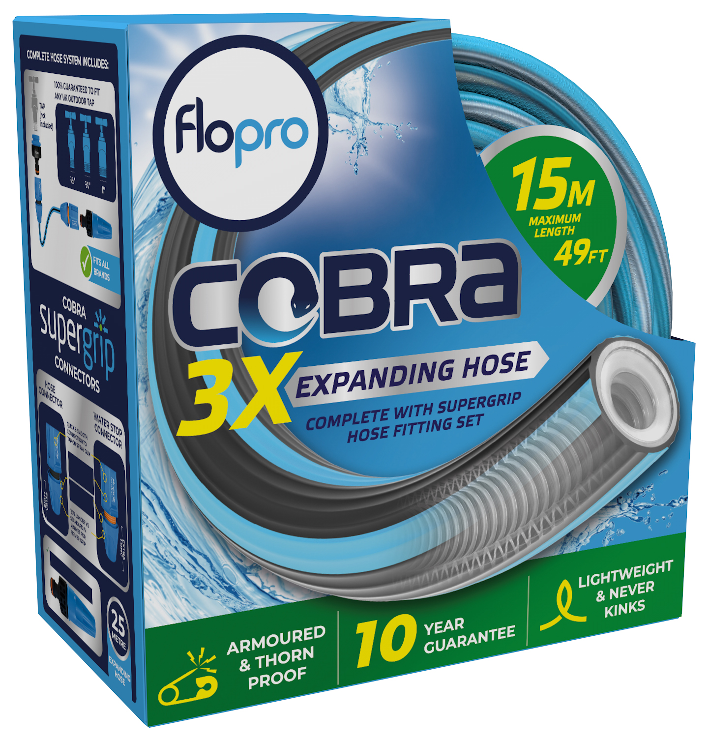 FloPro Cobra Expanding Hose Set - 15m