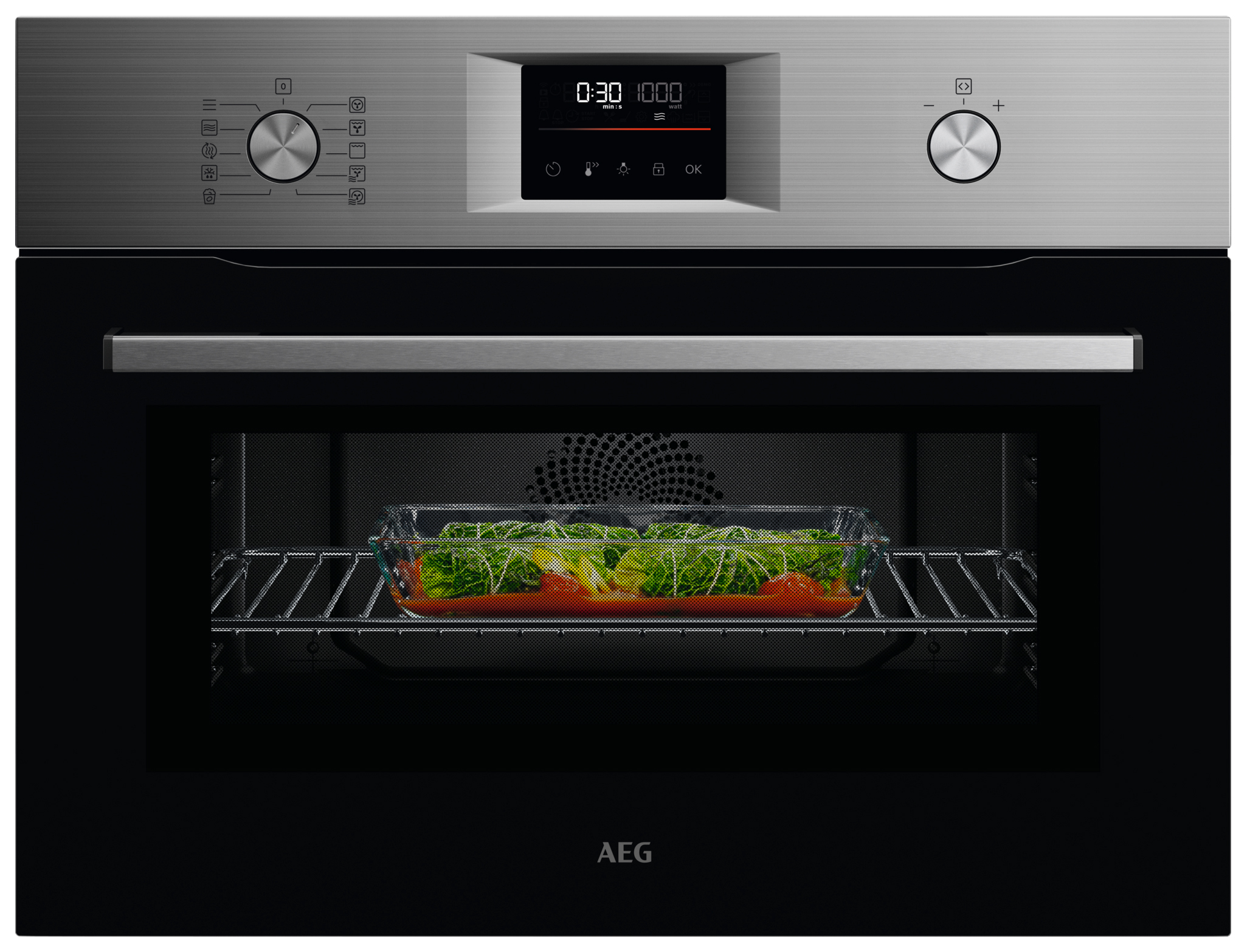 AEG OK6NK40M CombiQuick Compact Microwave/Multifunction Oven - Stainless Steel