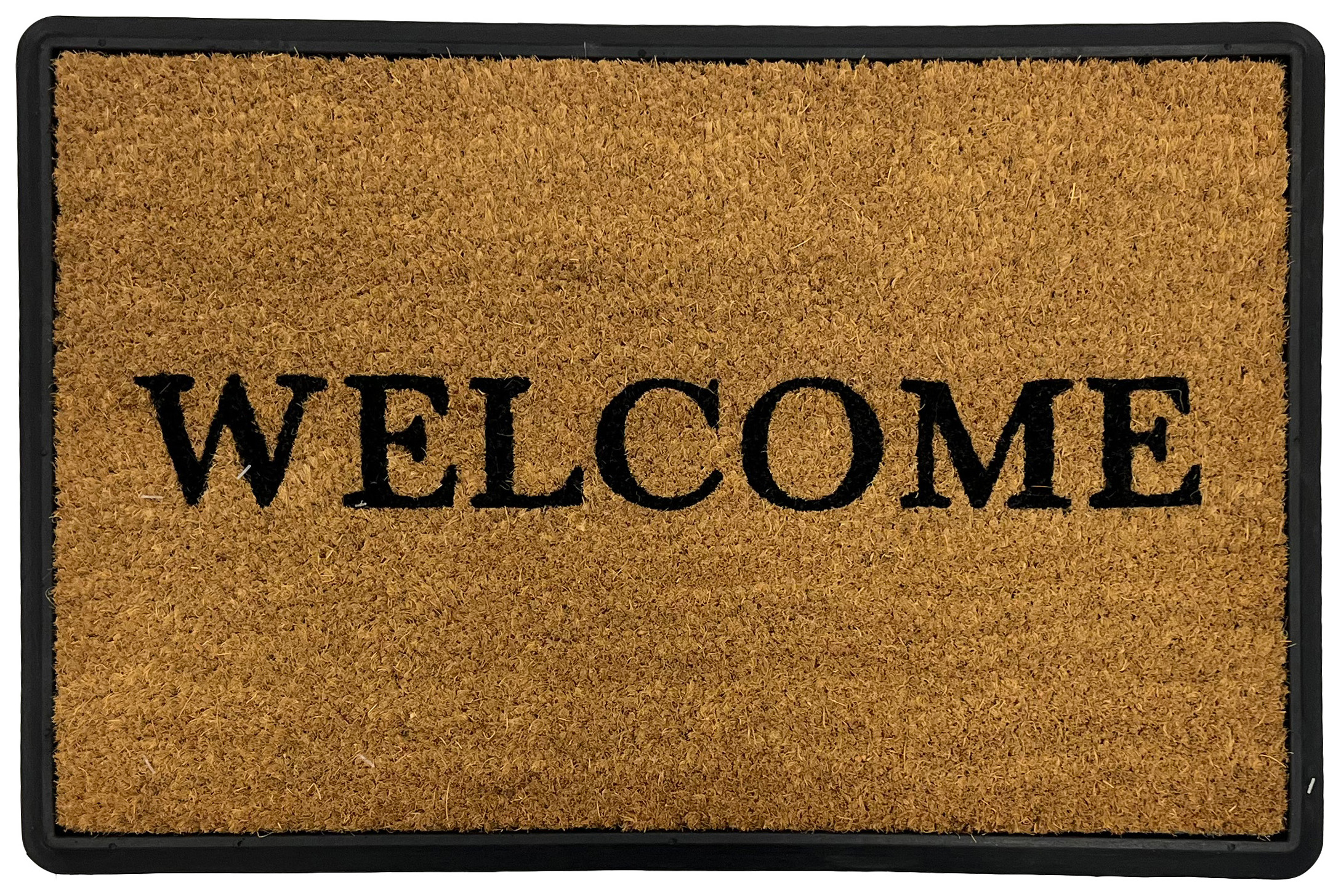 Welcome Stencilled Coir Rubber Tray Doormat - 40