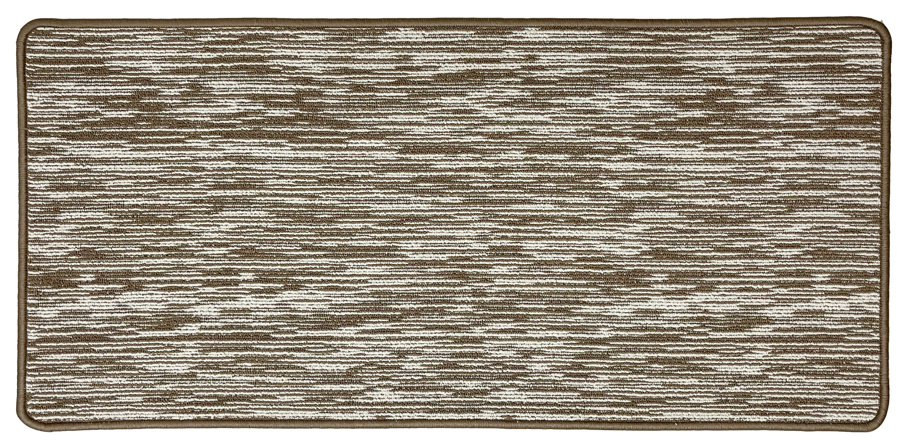 Mocha Mottled Stripe Washable Runner - 57 x