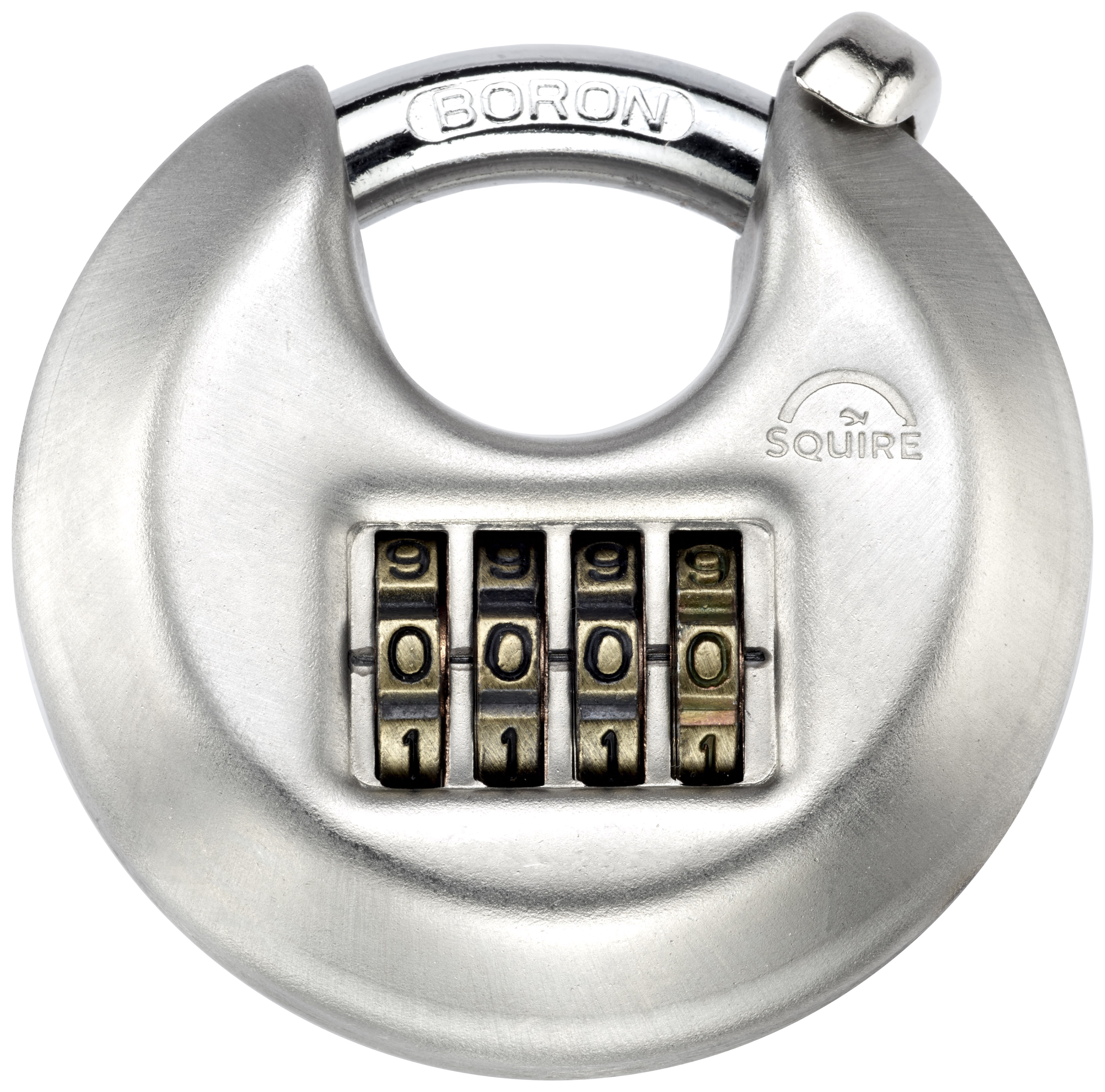 Squire Weather Resistant Stainless Steel Combination Disc Style Padlock with Boron Shackle - 70mm