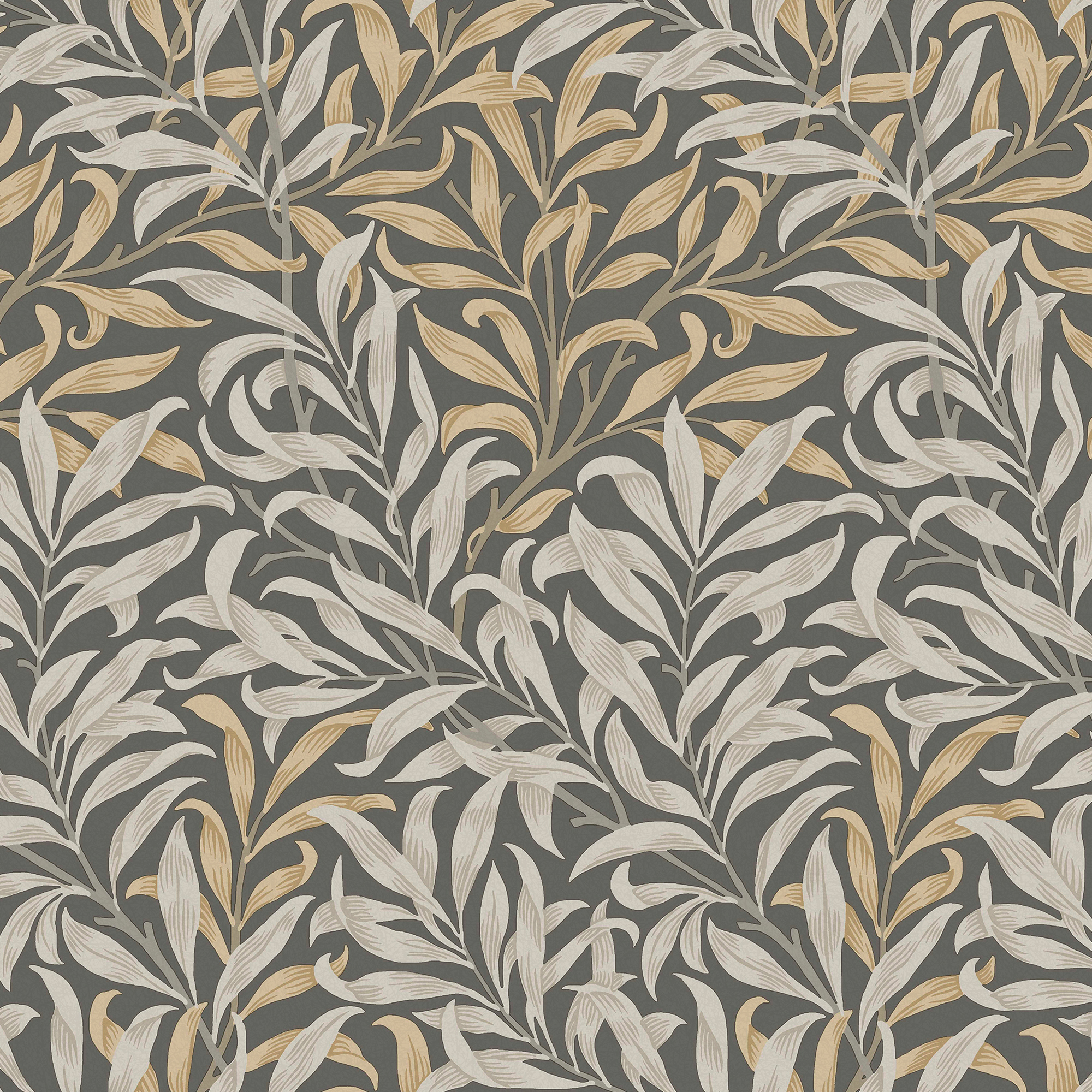 William Morris At Home Willow Bough Charcoal Wallpaper - 10m x 52cm