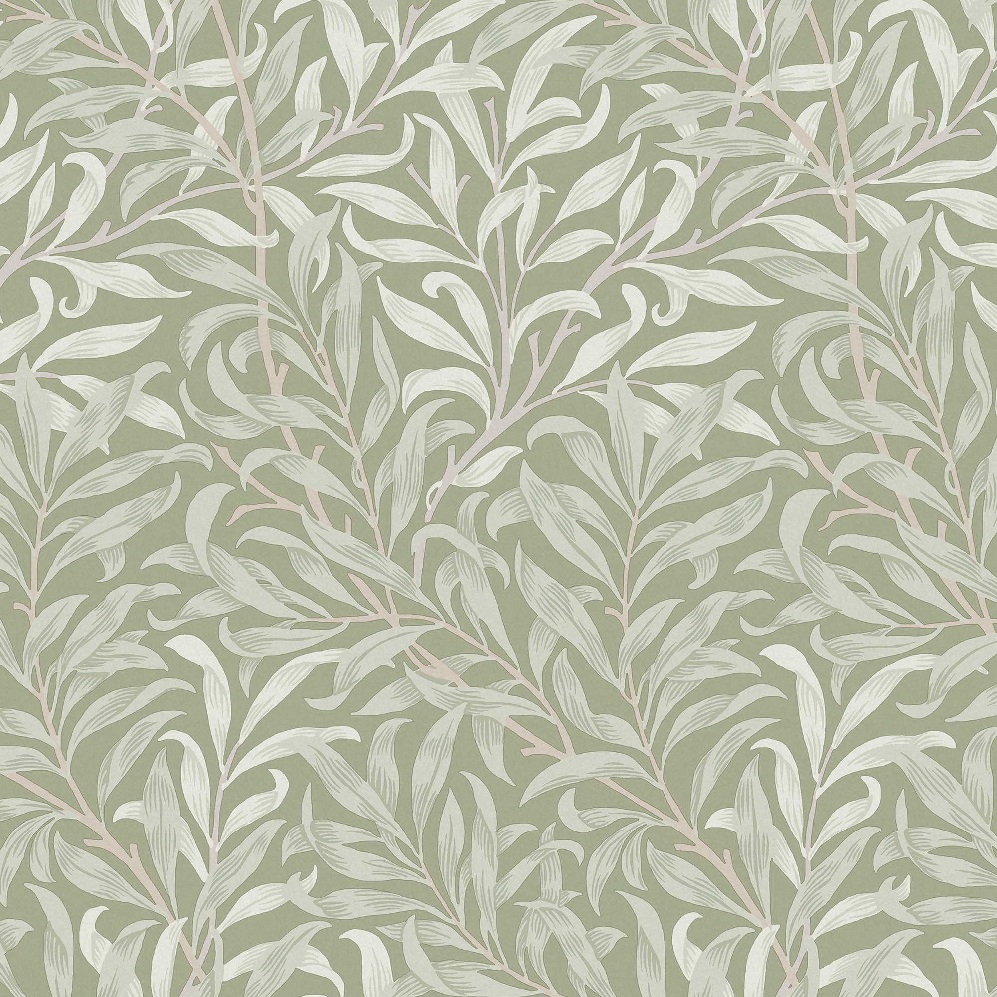 William Morris At Home Willow Bough Sage Wallpaper - 10m x 52cm