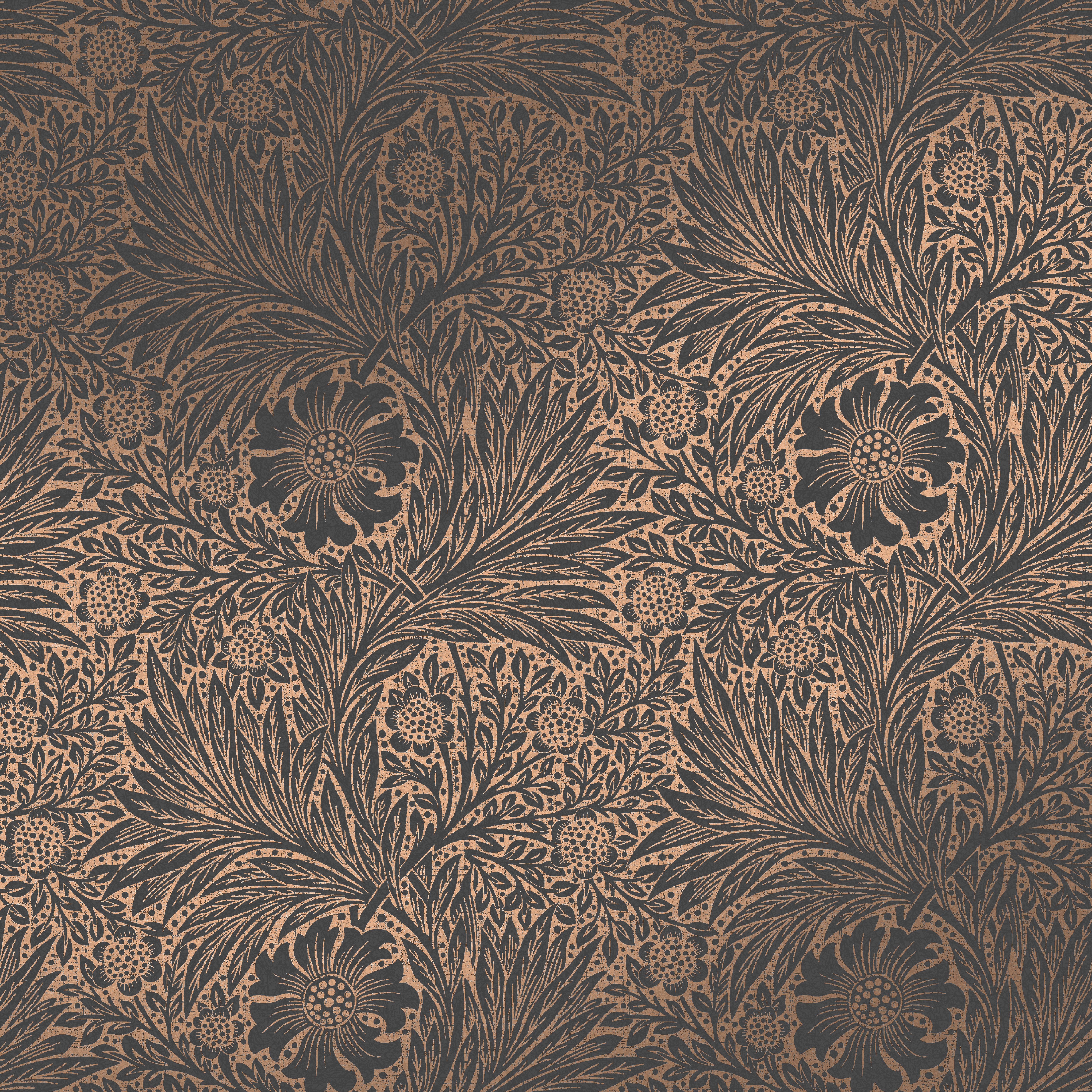William Morris At Home Marigold Fibrous Charcoal Wallpaper - 10m x 52cm