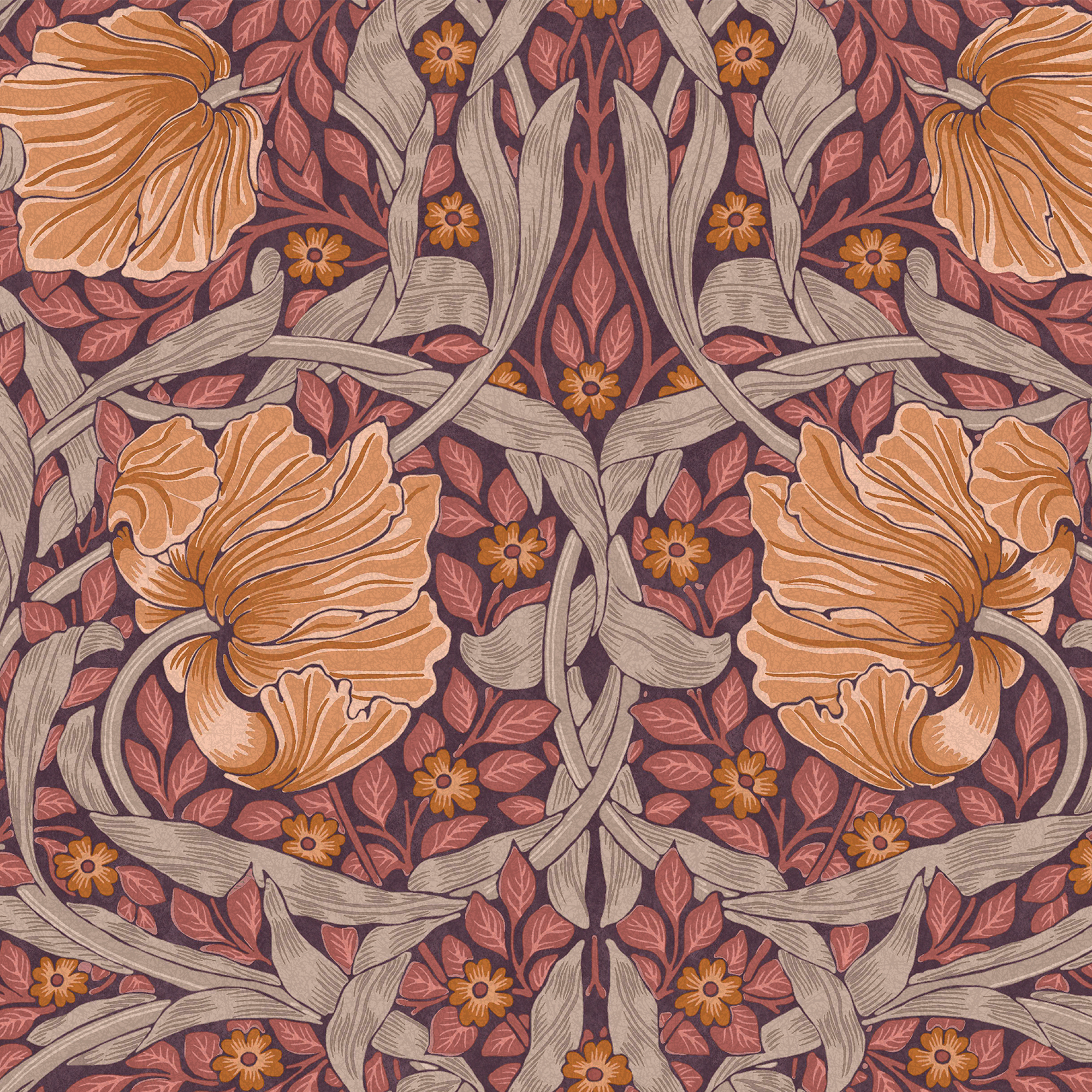 William Morris At Home Pimpernel Plum Wallpaper - Sample