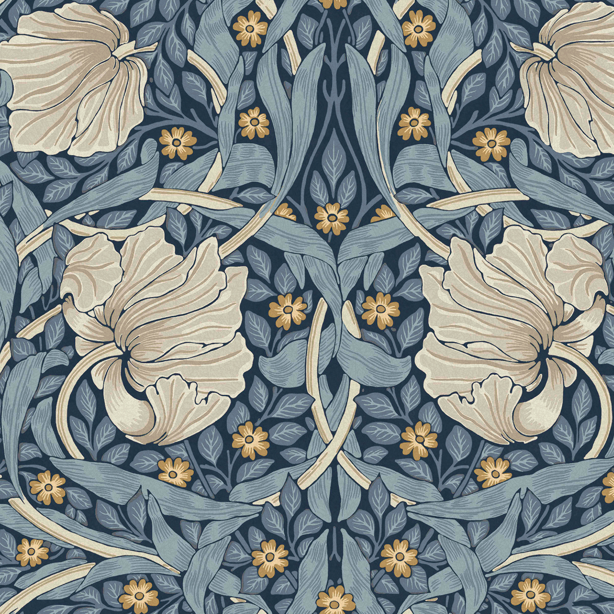 William Morris At Home Pimpernel Blue Wallpaper - Sample