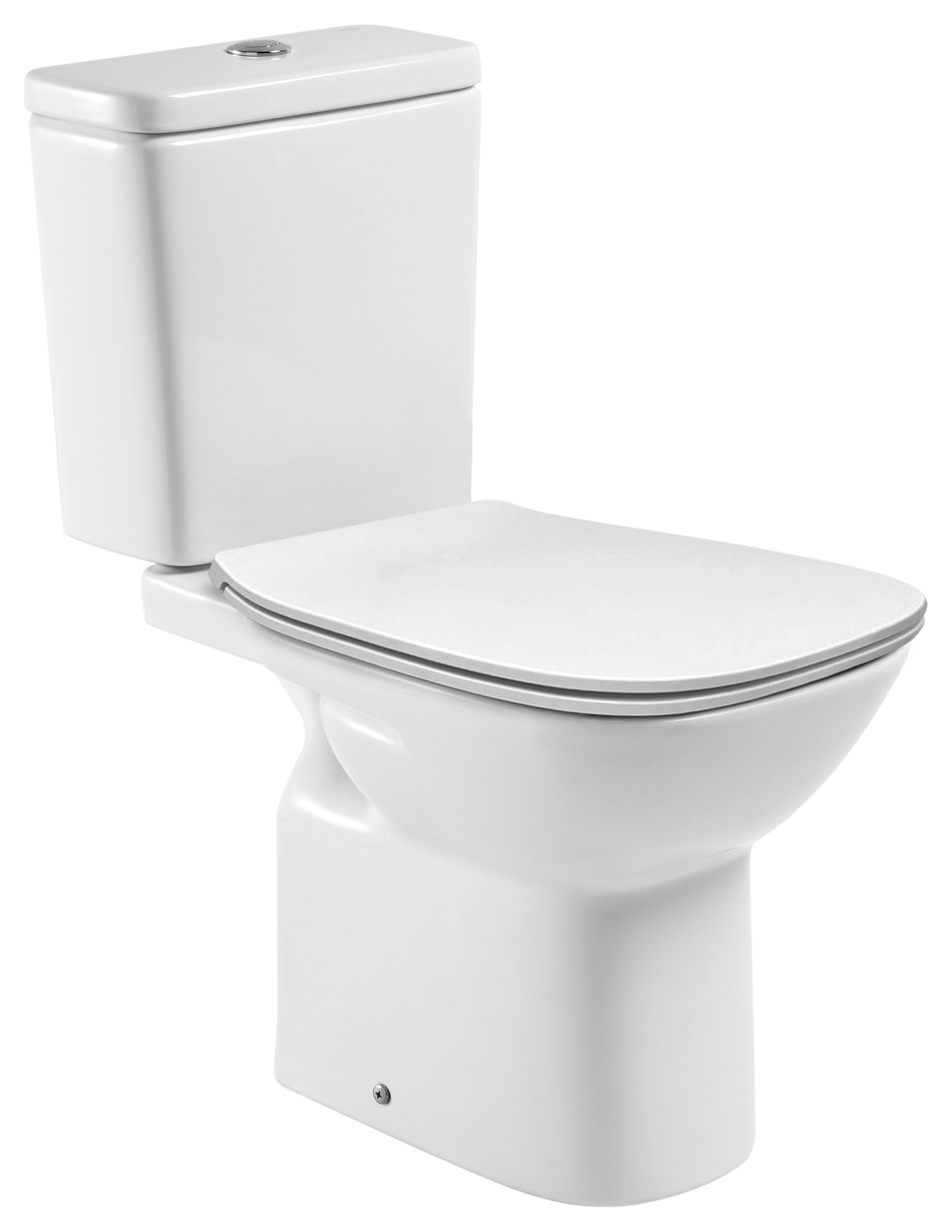 Roca Ardana Square Easy Clean Open Back Close Coupled Toilet Pan, Cistern & Soft Close Seat