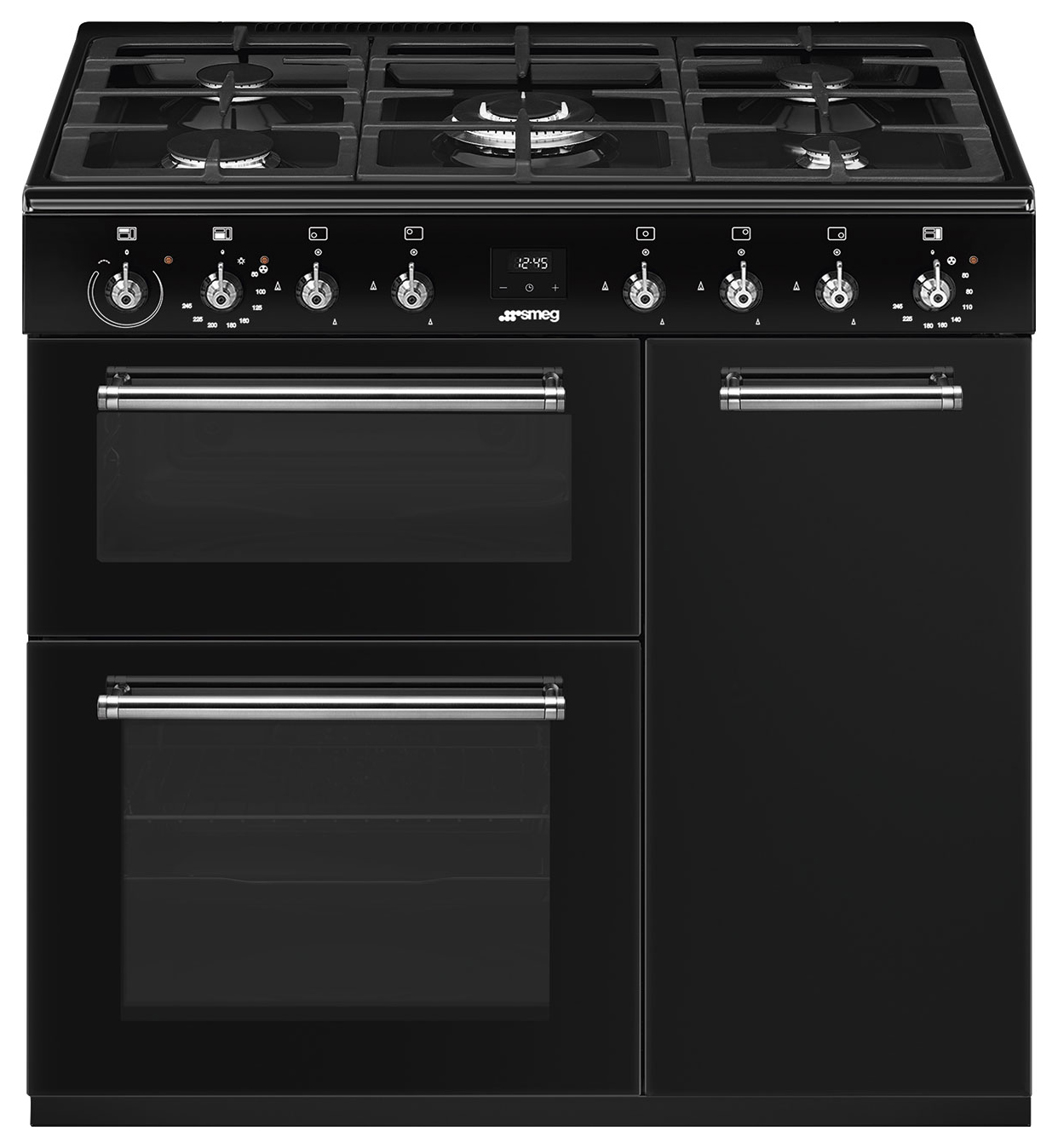 Smeg CX93GMBL 90cm Concert Dual Fuel Range Cooker - Black
