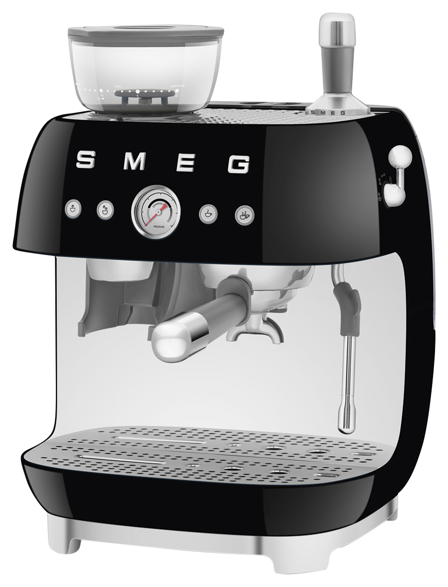 Smeg EGF03BLUK Espresso Coffee Machine with Grinder - Black