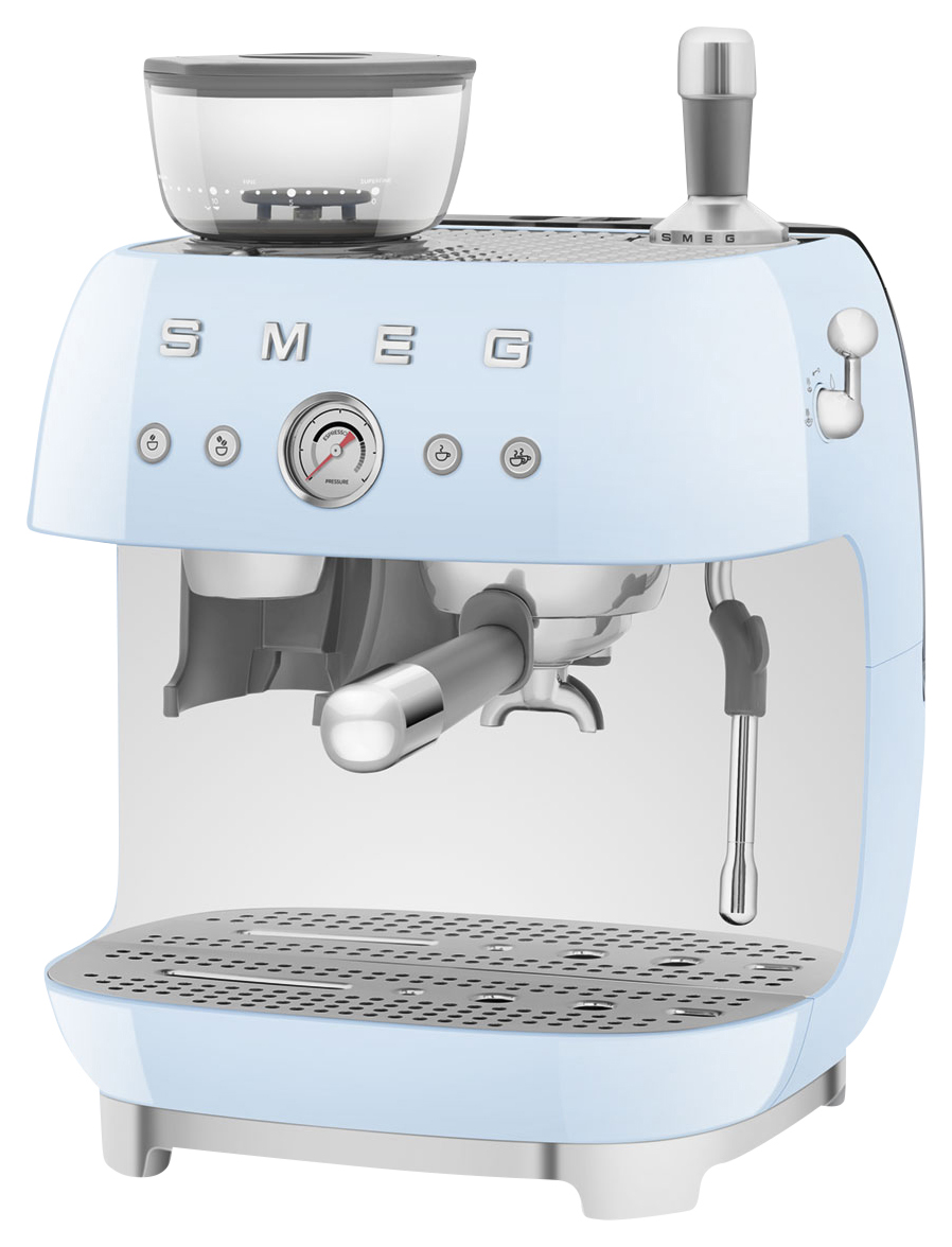 Smeg EGF03PBUK Espresso Coffee Machine with Grinder - Pastel Blue