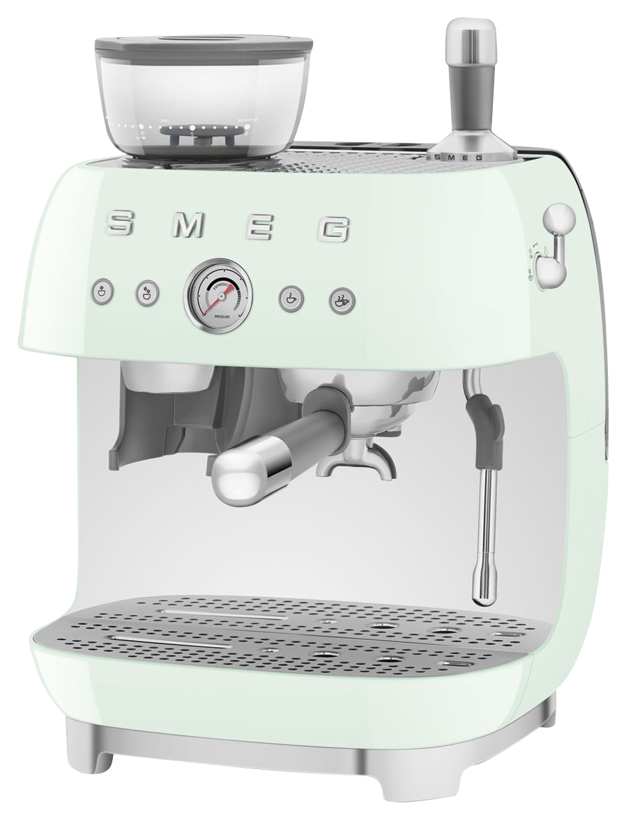 Smeg EGF03PGUK Espresso Coffee Machine with Grinder - Pastel Green