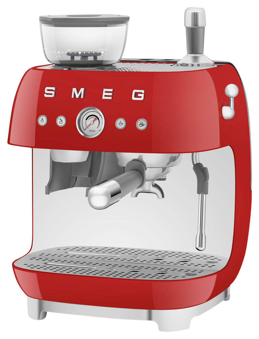 Smeg EGF03RDUK Espresso Coffee Machine with Grinder - Red