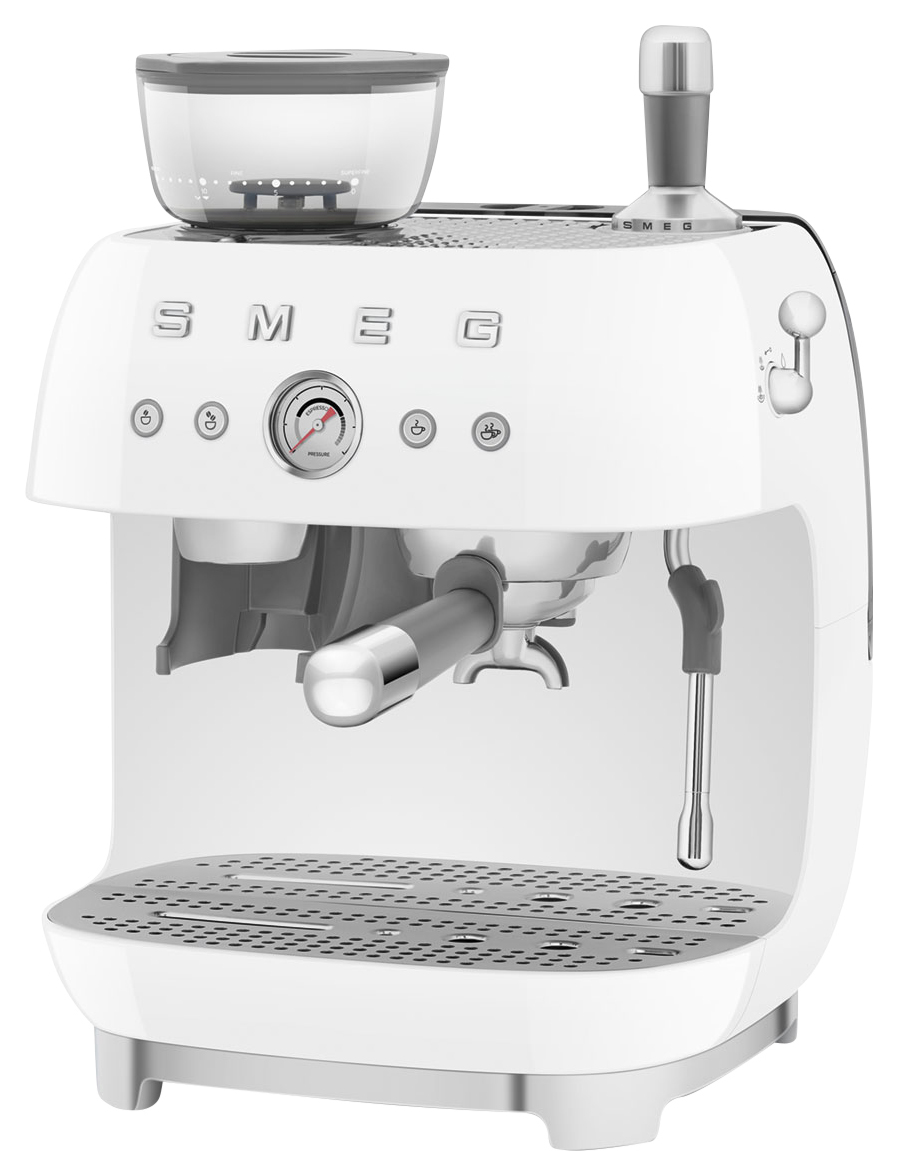 Smeg EGF03WHUK Espresso Coffee Machine with Grinder - White