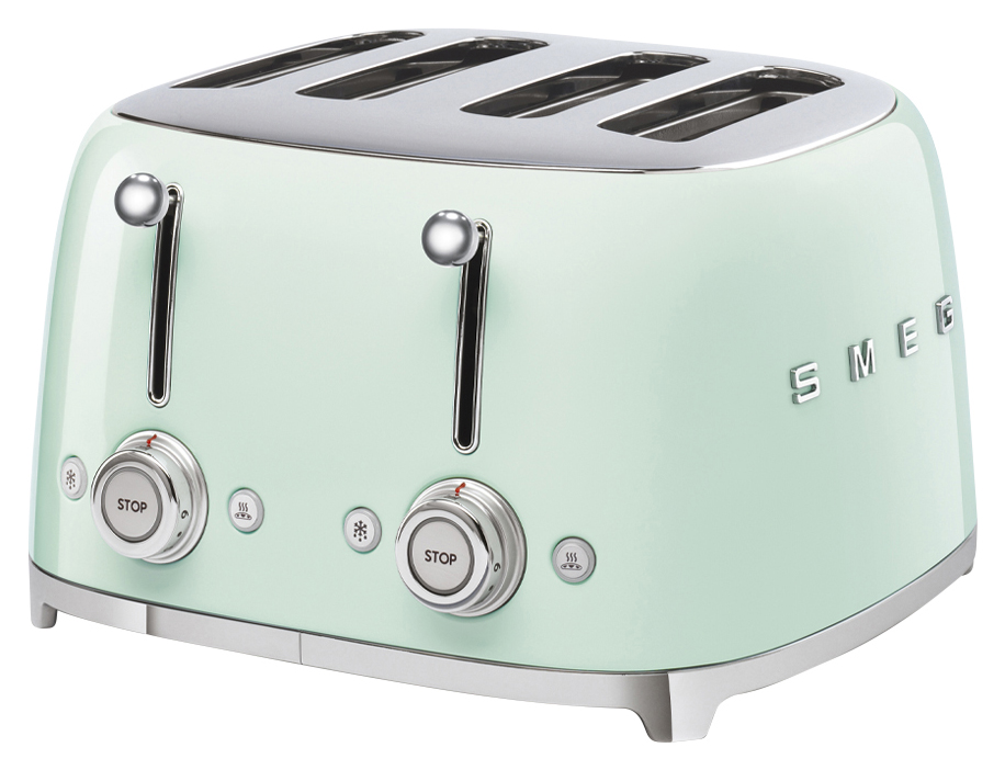 Smeg TSF03PGUK Four Slice Toaster - Pastel Green