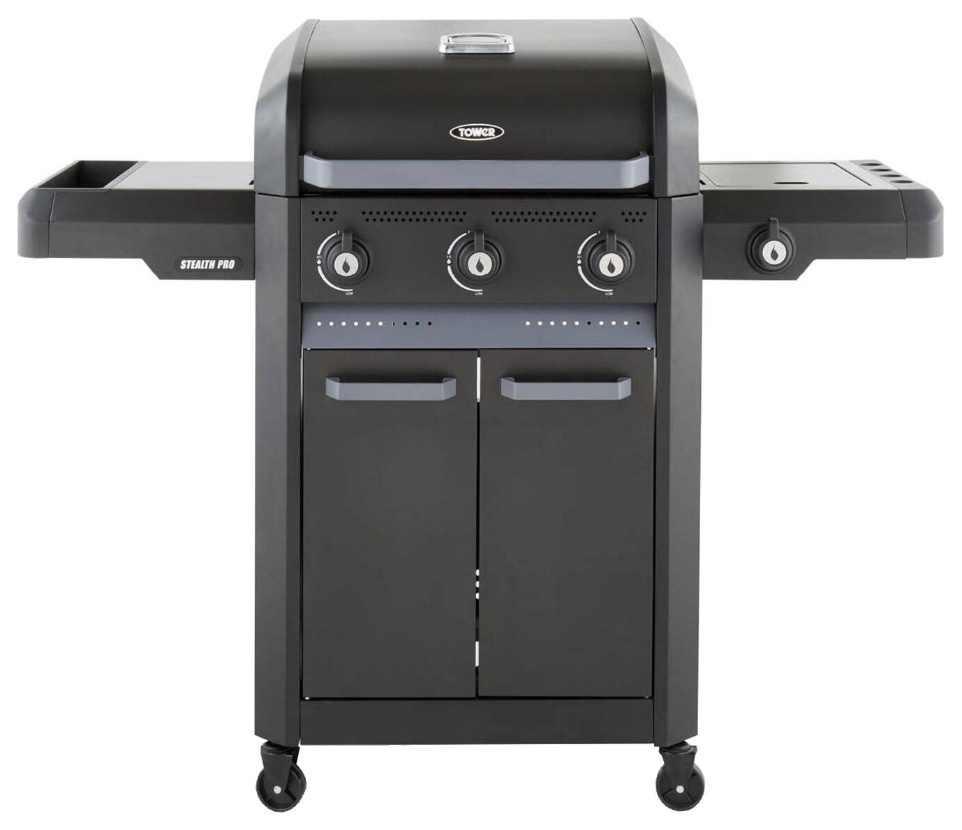 Tower Stealth Pro 4 Burner Gas BBQ with Rotisserie & Pizza Stone
