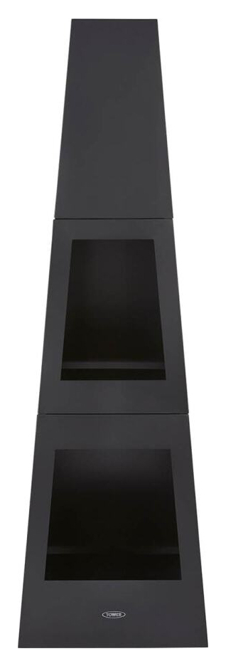 Tower Obelisk Wood Burner Black