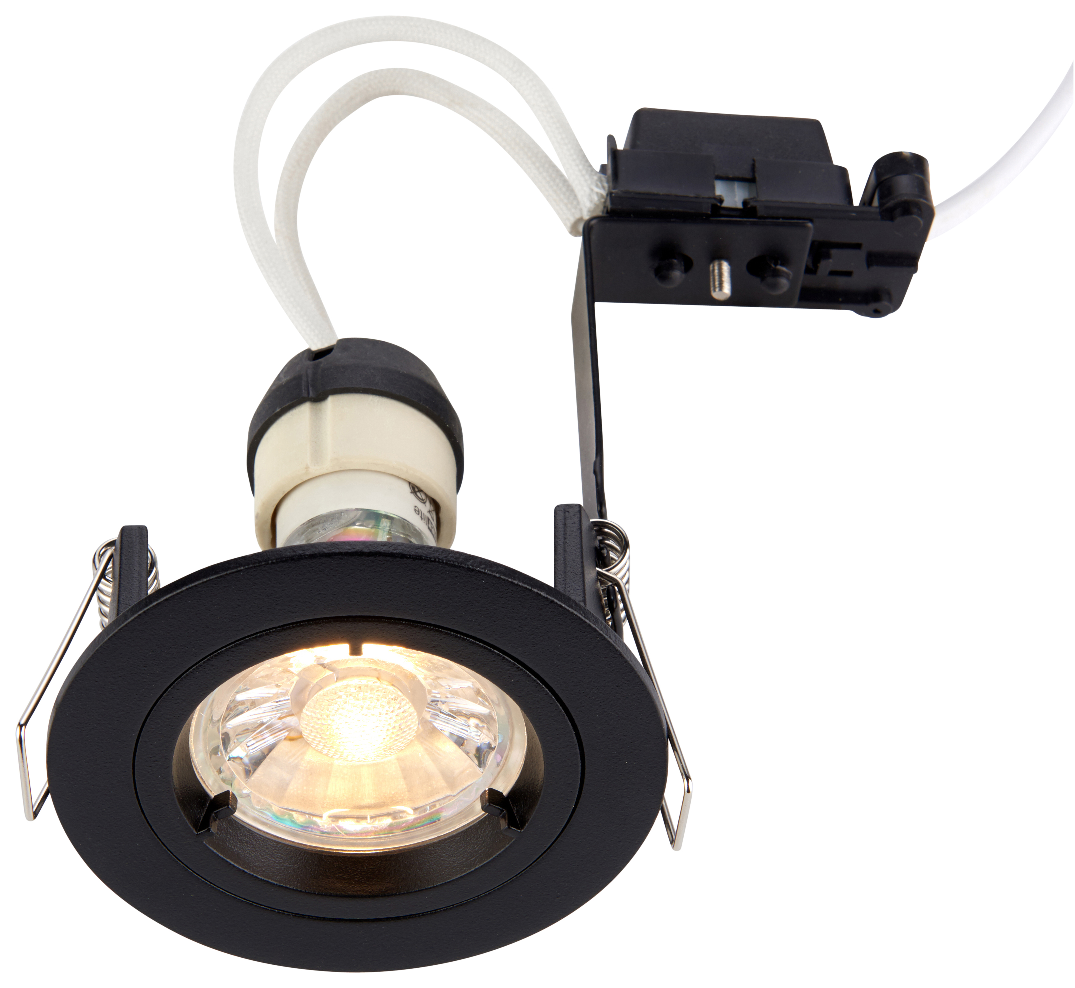 Saxby GU10 Matt Black Cast Fixed Downlight - 50W