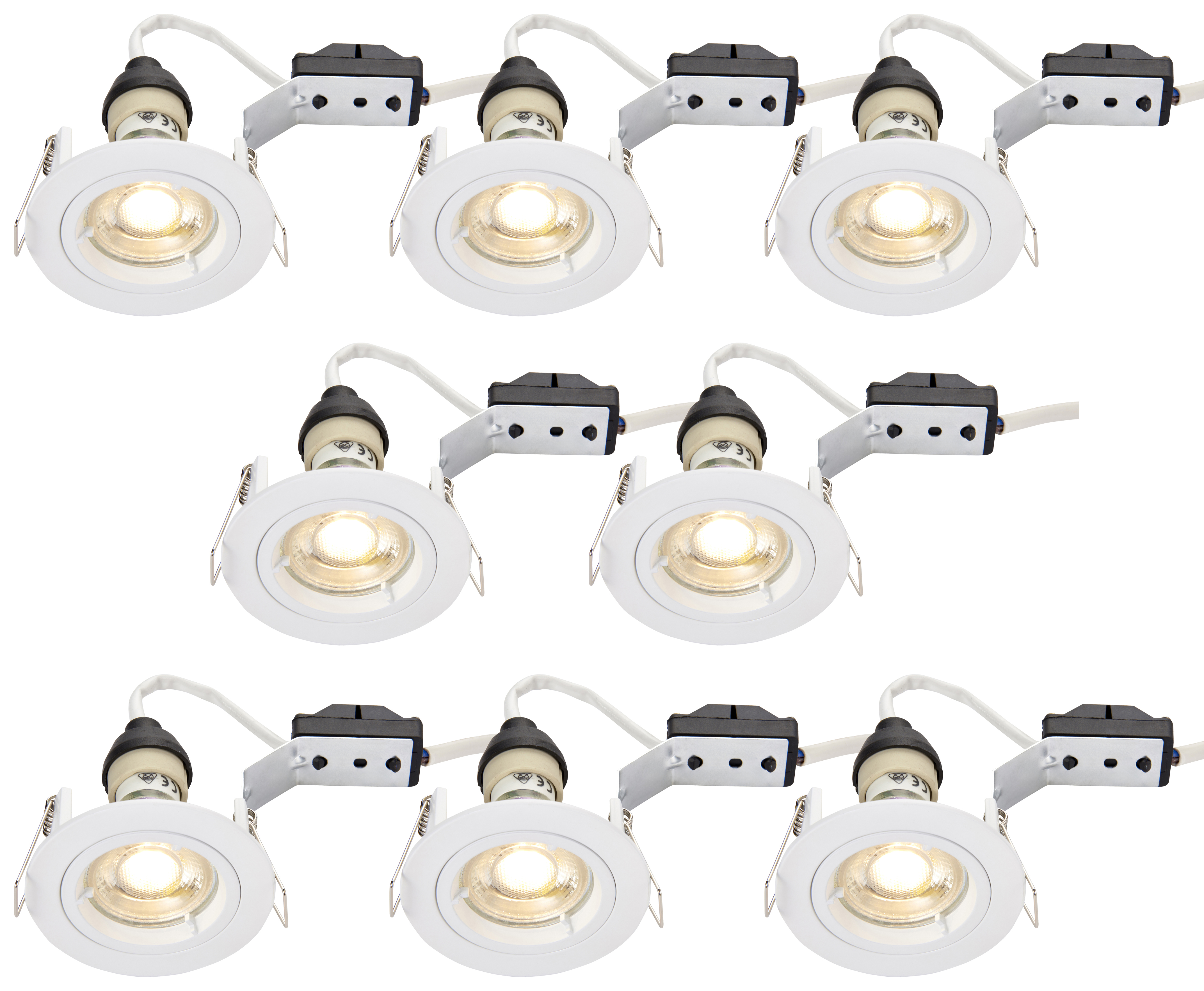 Saxby GU10 Matt White Cast Fixed Downlight 50W - Pack of 8